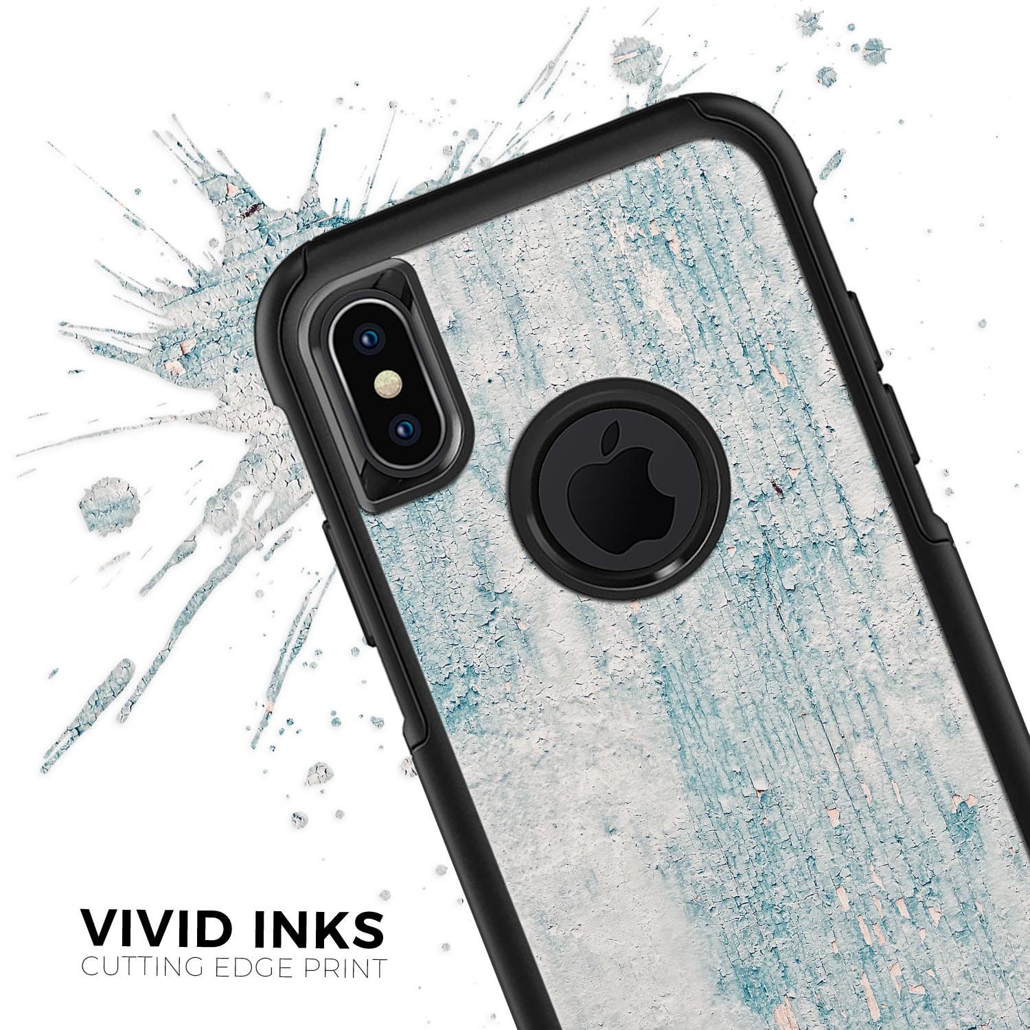 Blue Chipped Concrete Wall Skin Kit designed for iPhone OtterBox cases, showcasing a modern and stylish design with premium materials.