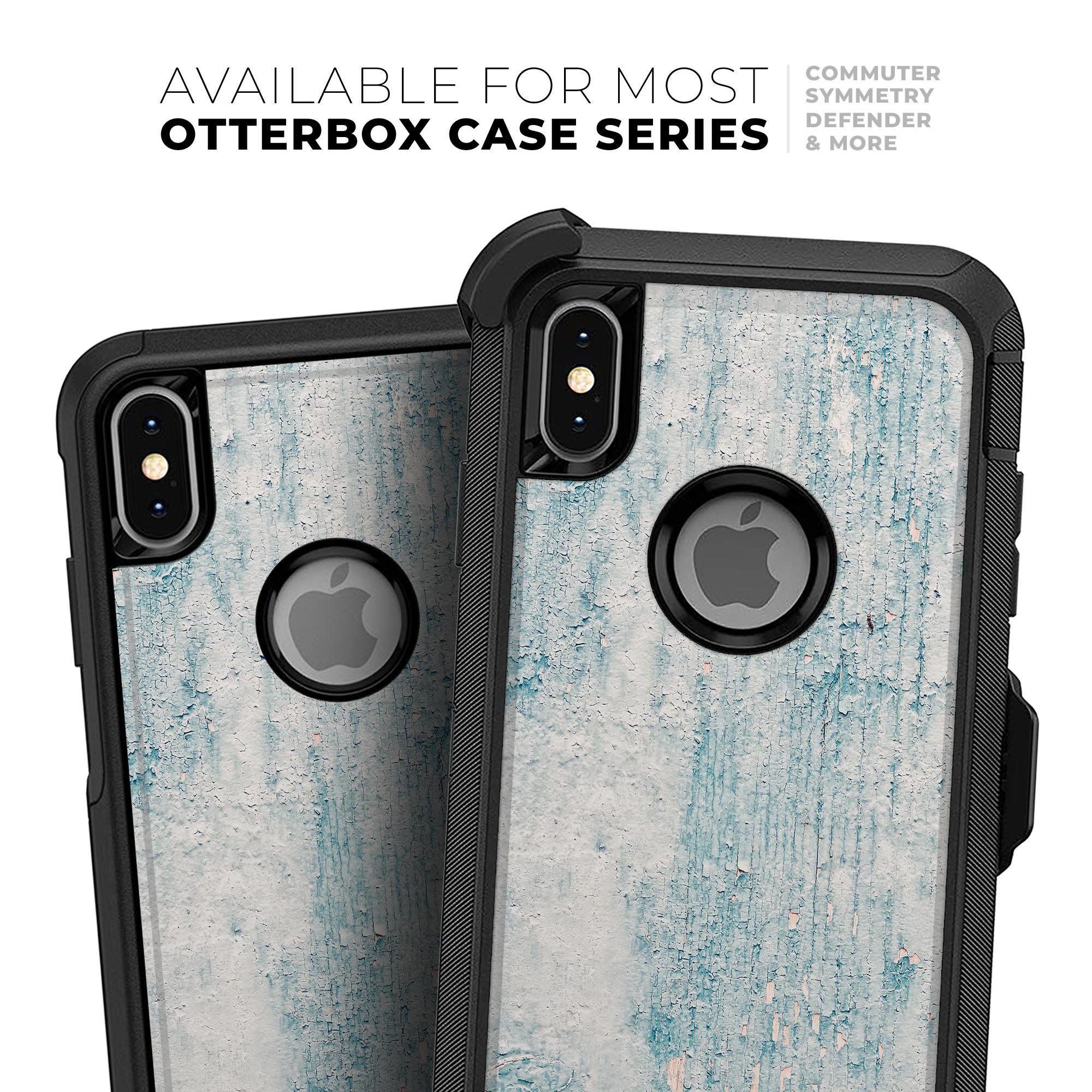 Blue Chipped Concrete Wall Skin Kit designed for iPhone OtterBox cases, showcasing a modern and stylish design with premium materials.