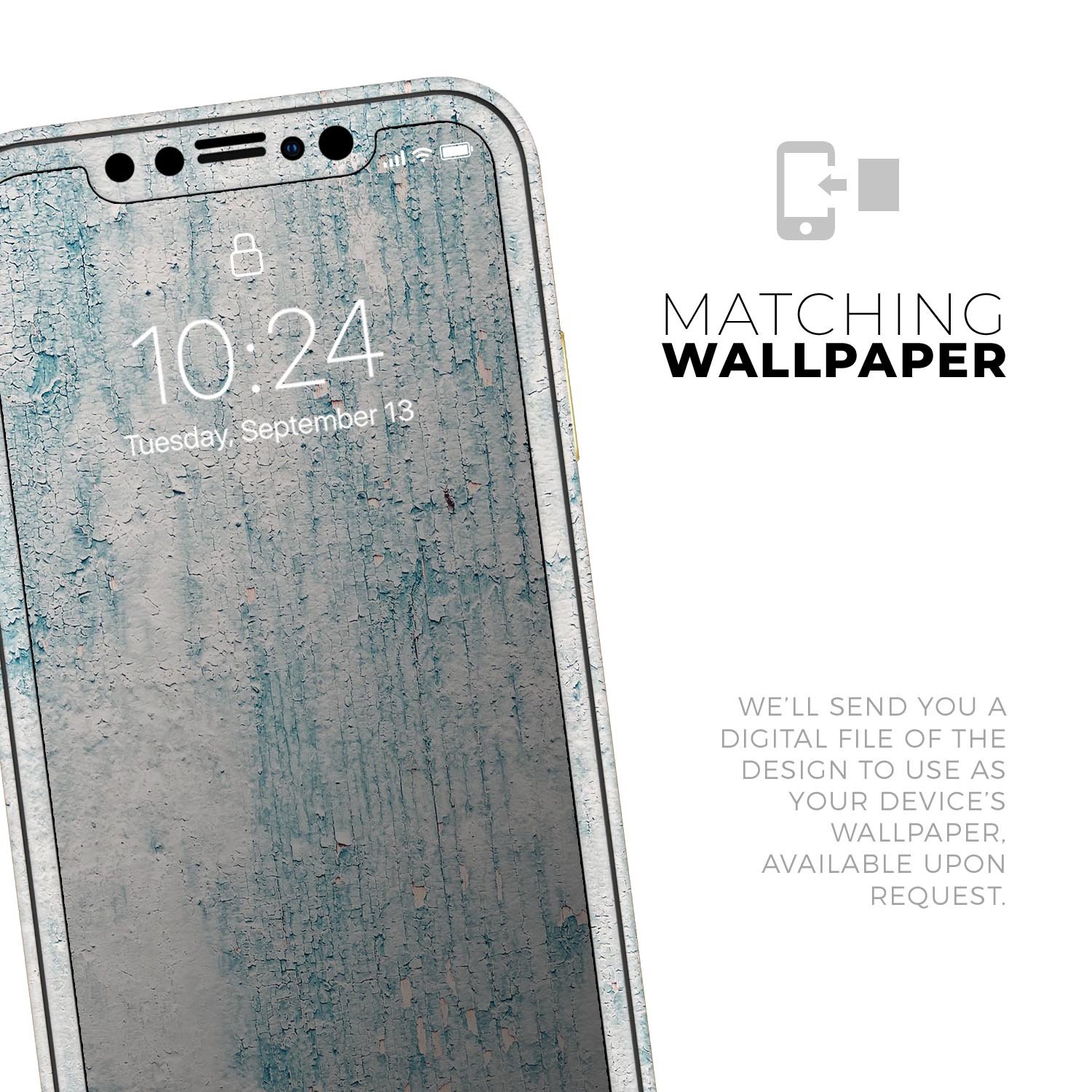 Blue Chipped Concrete Wall Skin-Kit for Apple iPhone, showcasing a stylish design with a textured concrete pattern.