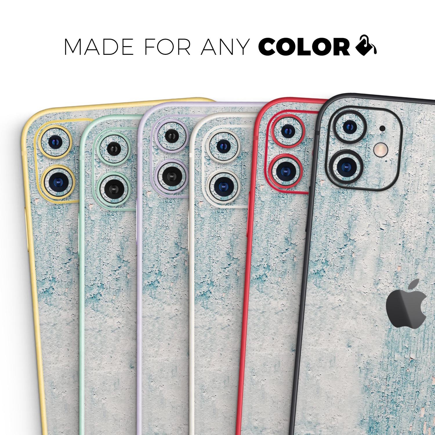 Blue Chipped Concrete Wall Skin-Kit for Apple iPhone, showcasing a stylish design with a textured concrete pattern.