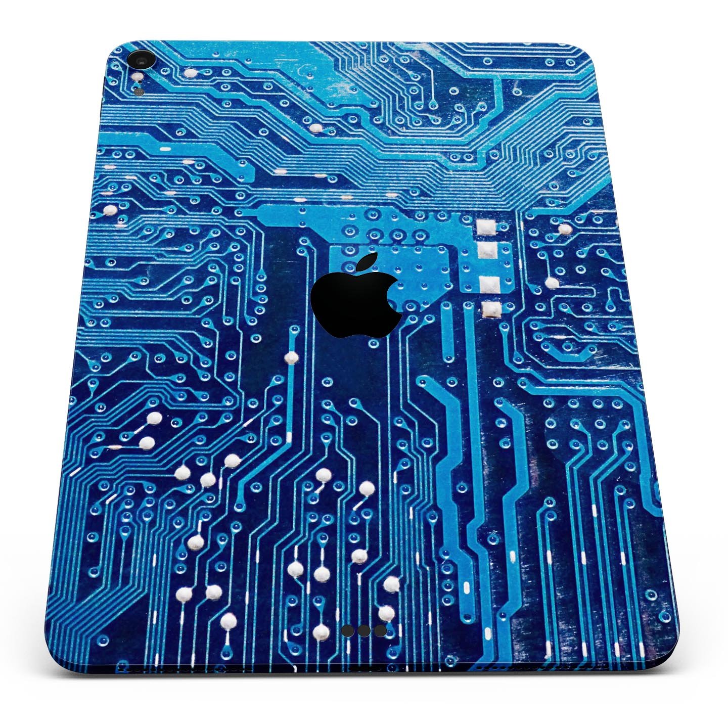 Blue Circuit Board V1 skin decal for Apple iPad Pro, showcasing a vibrant circuit design with premium finish.