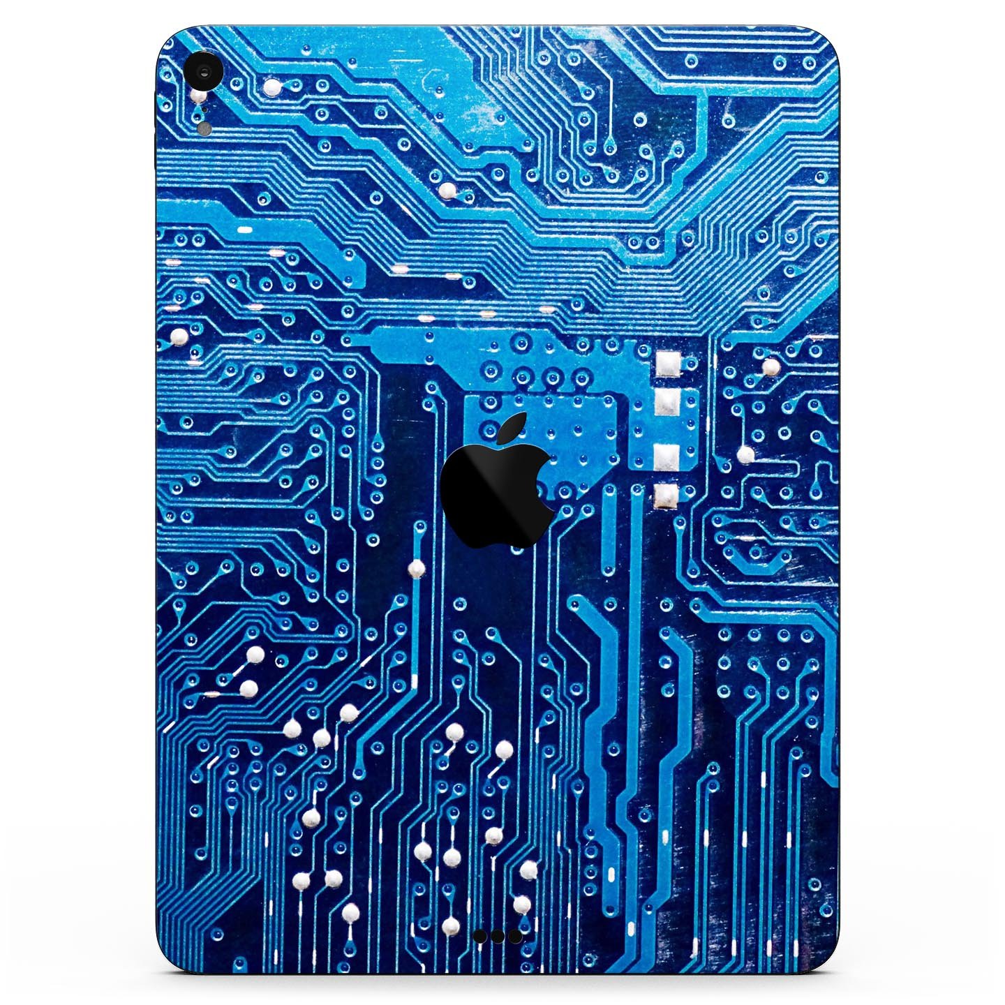 Blue Circuit Board V1 skin decal for Apple iPad Pro, showcasing a vibrant circuit design with premium finish.