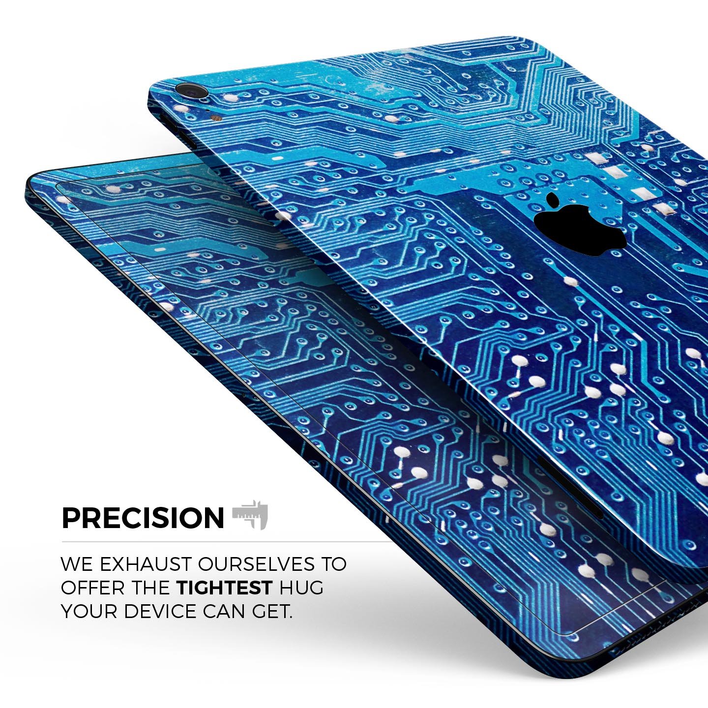 Blue Circuit Board V1 skin decal for Apple iPad Pro, showcasing a vibrant circuit design with premium finish.