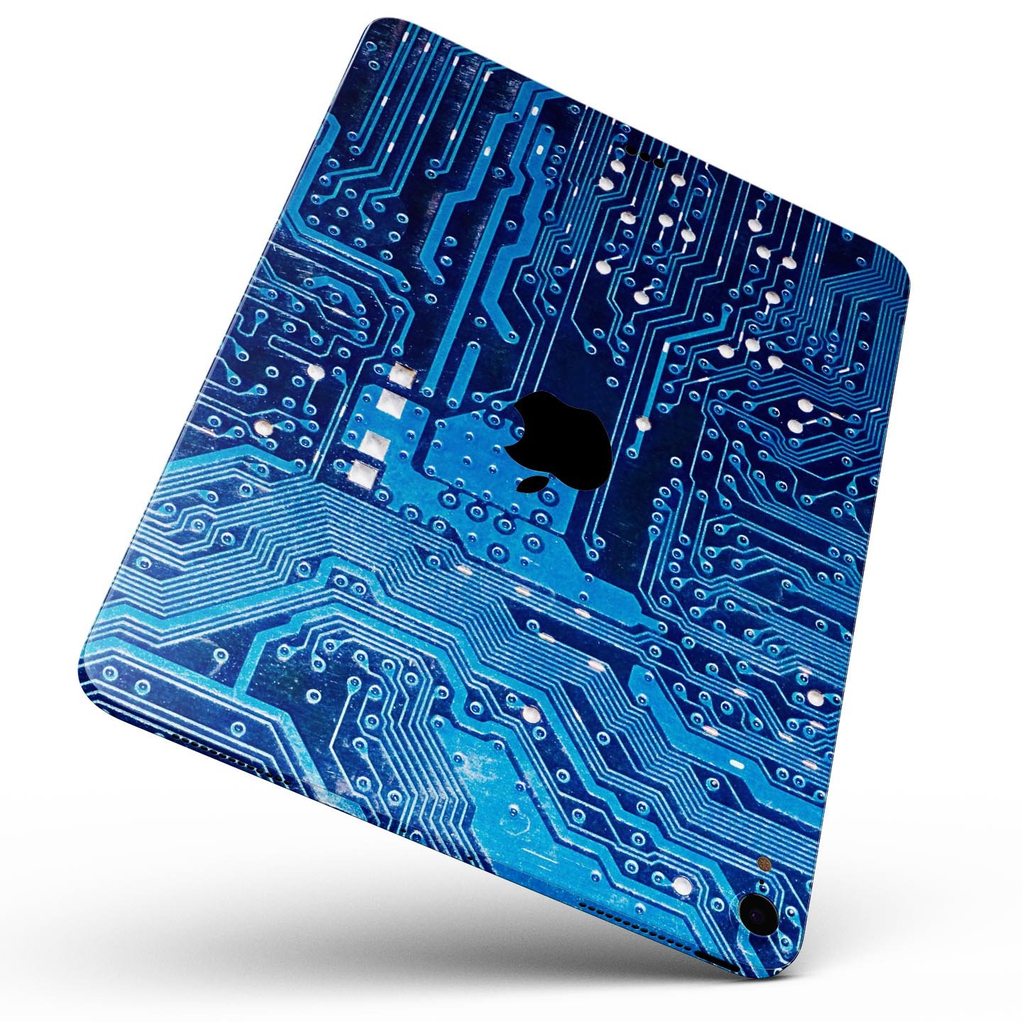 Blue Circuit Board V1 skin decal for Apple iPad Pro, showcasing a vibrant circuit design with premium finish.