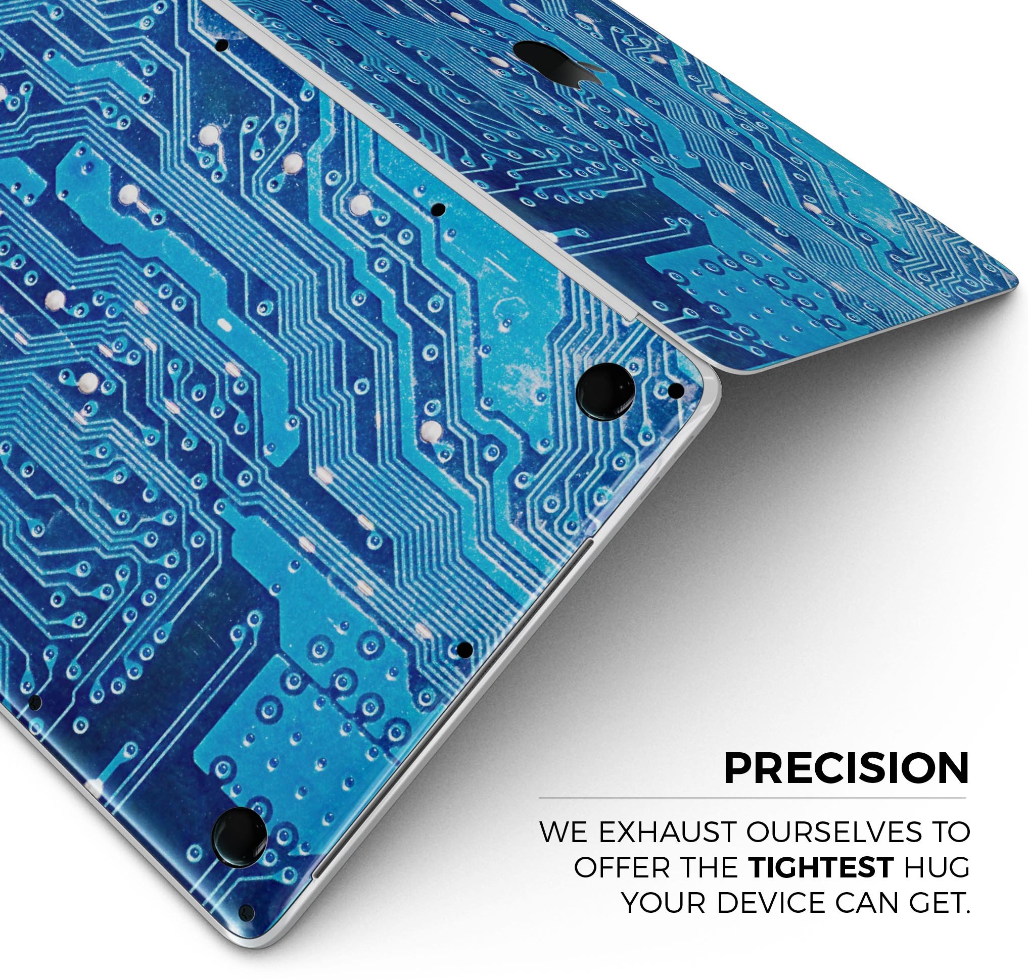 Blue Circuit Board V1 skin decal wrap kit for Apple MacBook, showcasing a vibrant design and premium vinyl material.