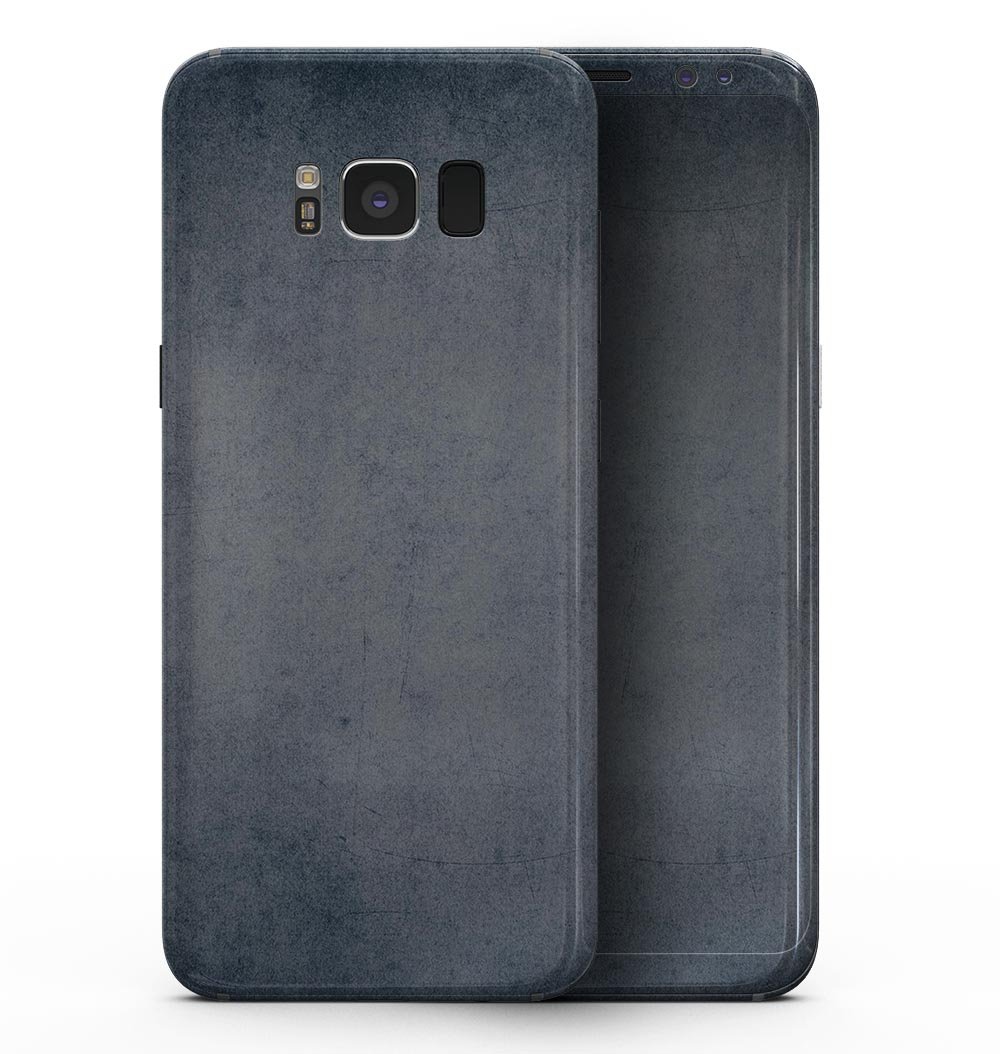 Samsung Galaxy S8 with Blue Concrete Grunge Skin, showcasing a stylish and protective design.