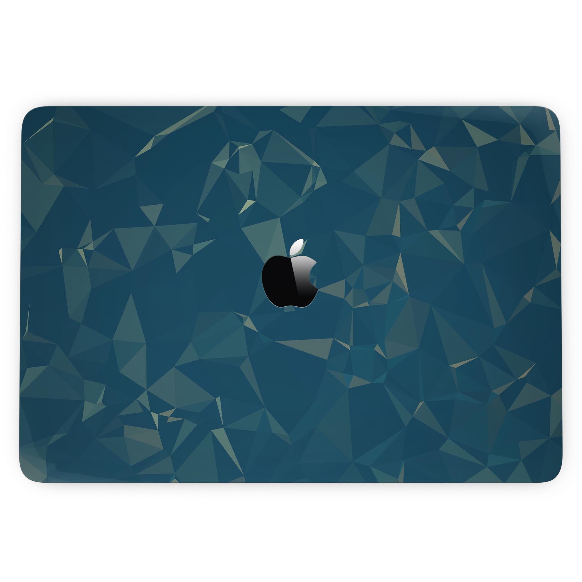 Blue Geometric V10 skin kit for MacBook Pro with Touch Bar, showcasing a stylish geometric design on a sleek device.