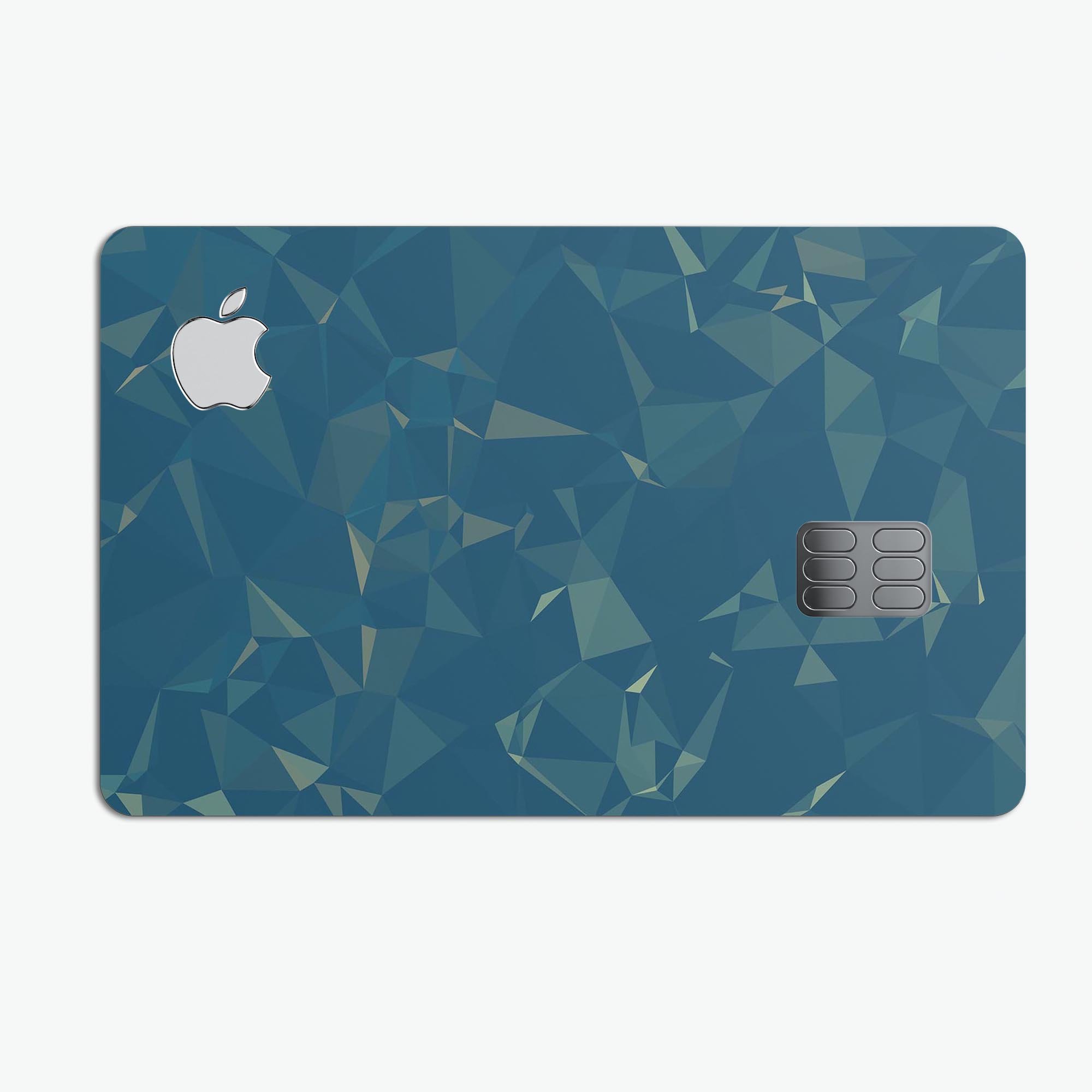 Blue Geometric V10 decal skin for Apple Card, showcasing a stylish geometric design with a premium finish.