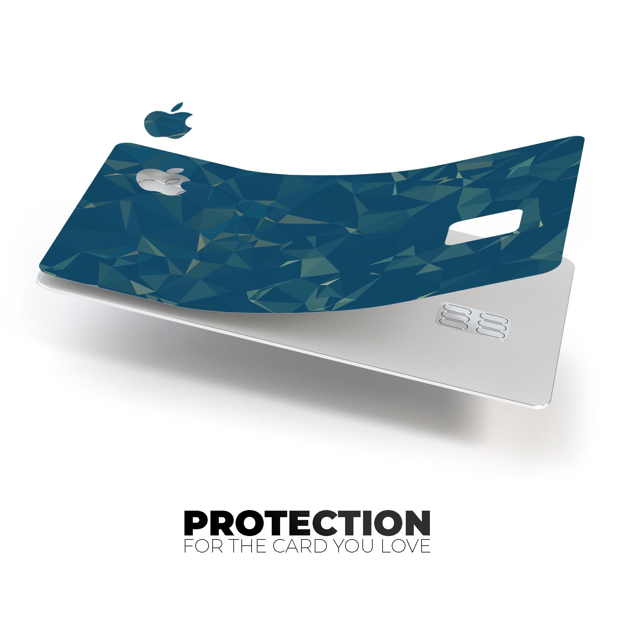 Blue Geometric V10 decal skin for Apple Card, showcasing a stylish geometric design with a premium finish.