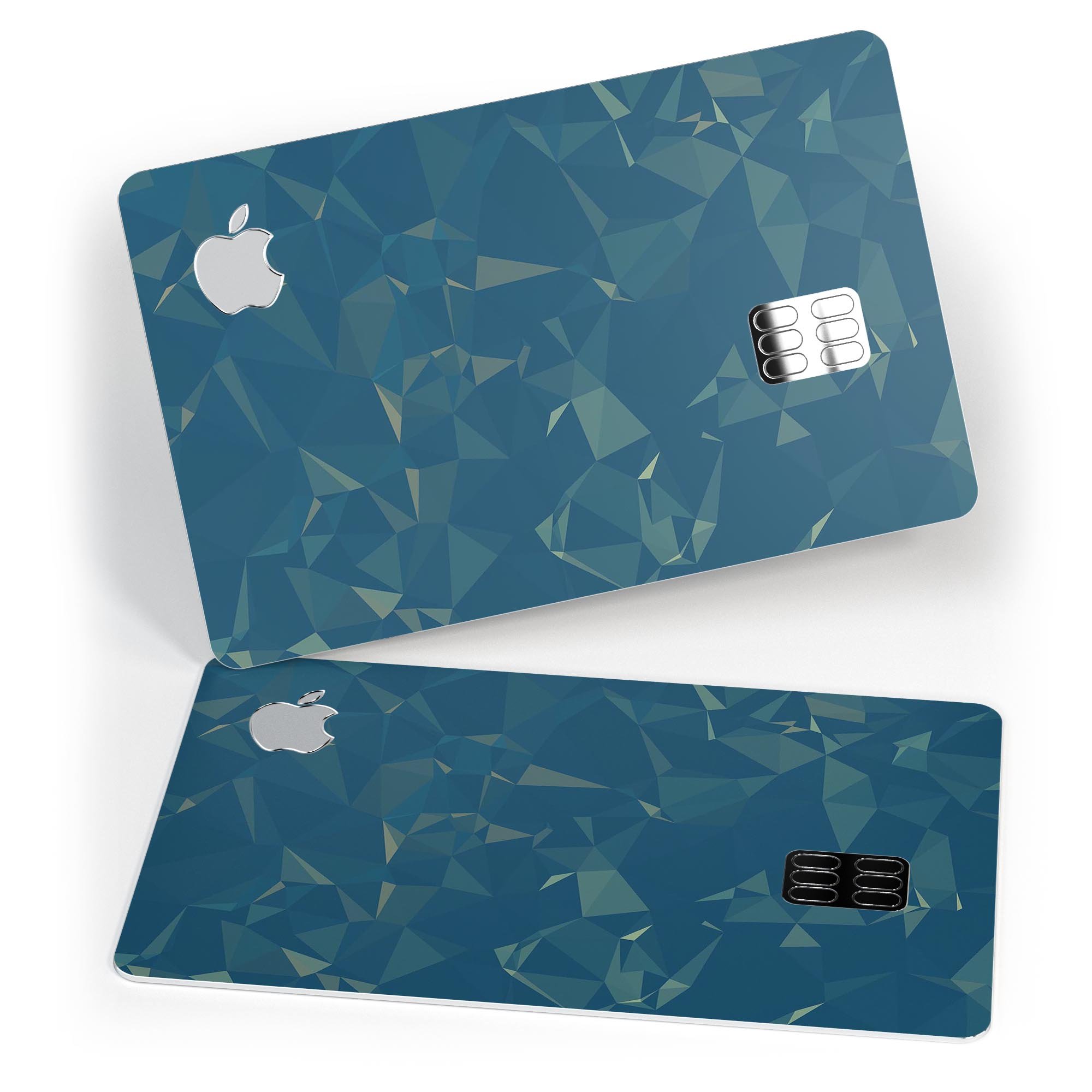 Blue Geometric V10 decal skin for Apple Card, showcasing a stylish geometric design with a premium finish.