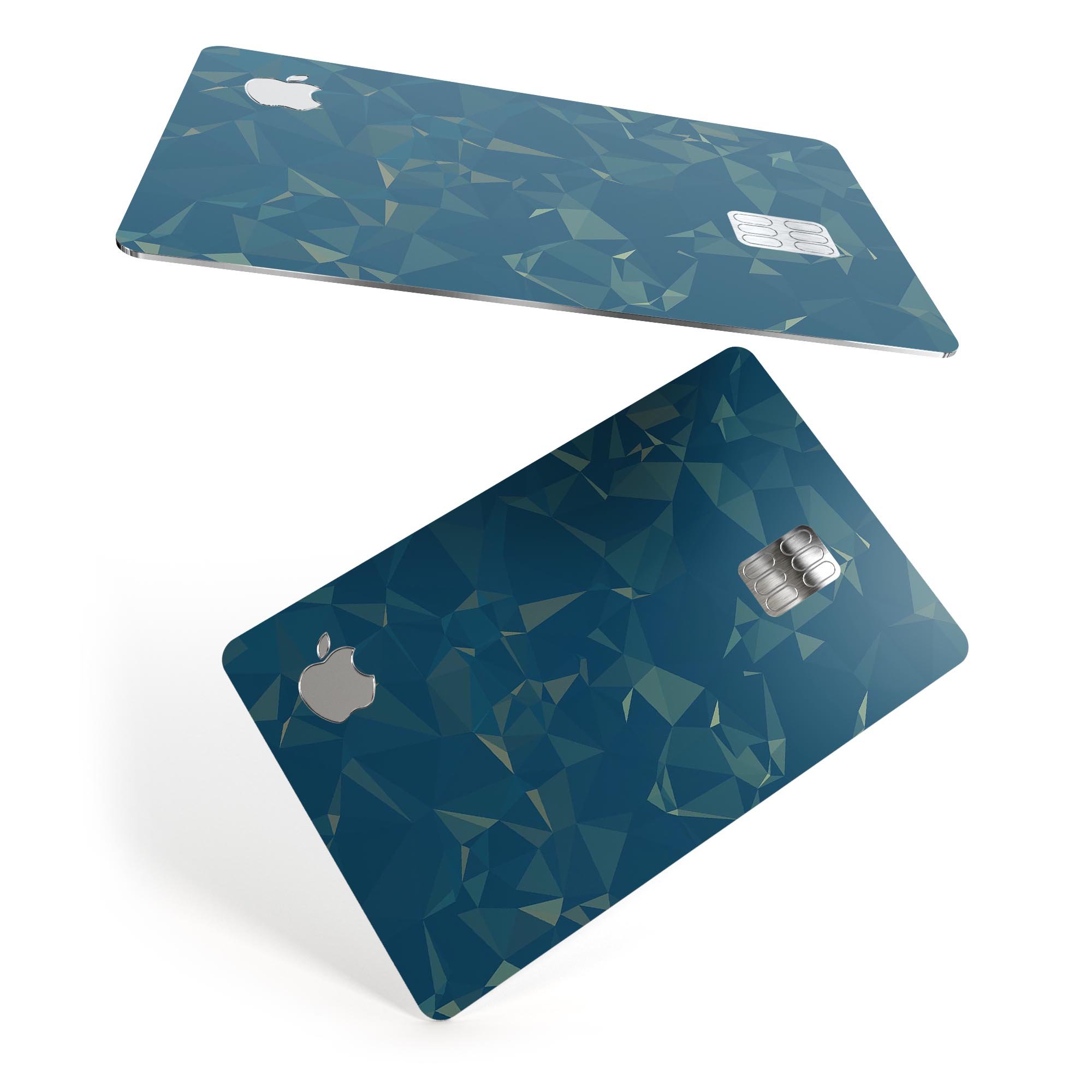 Blue Geometric V10 decal skin for Apple Card, showcasing a stylish geometric design with a premium finish.