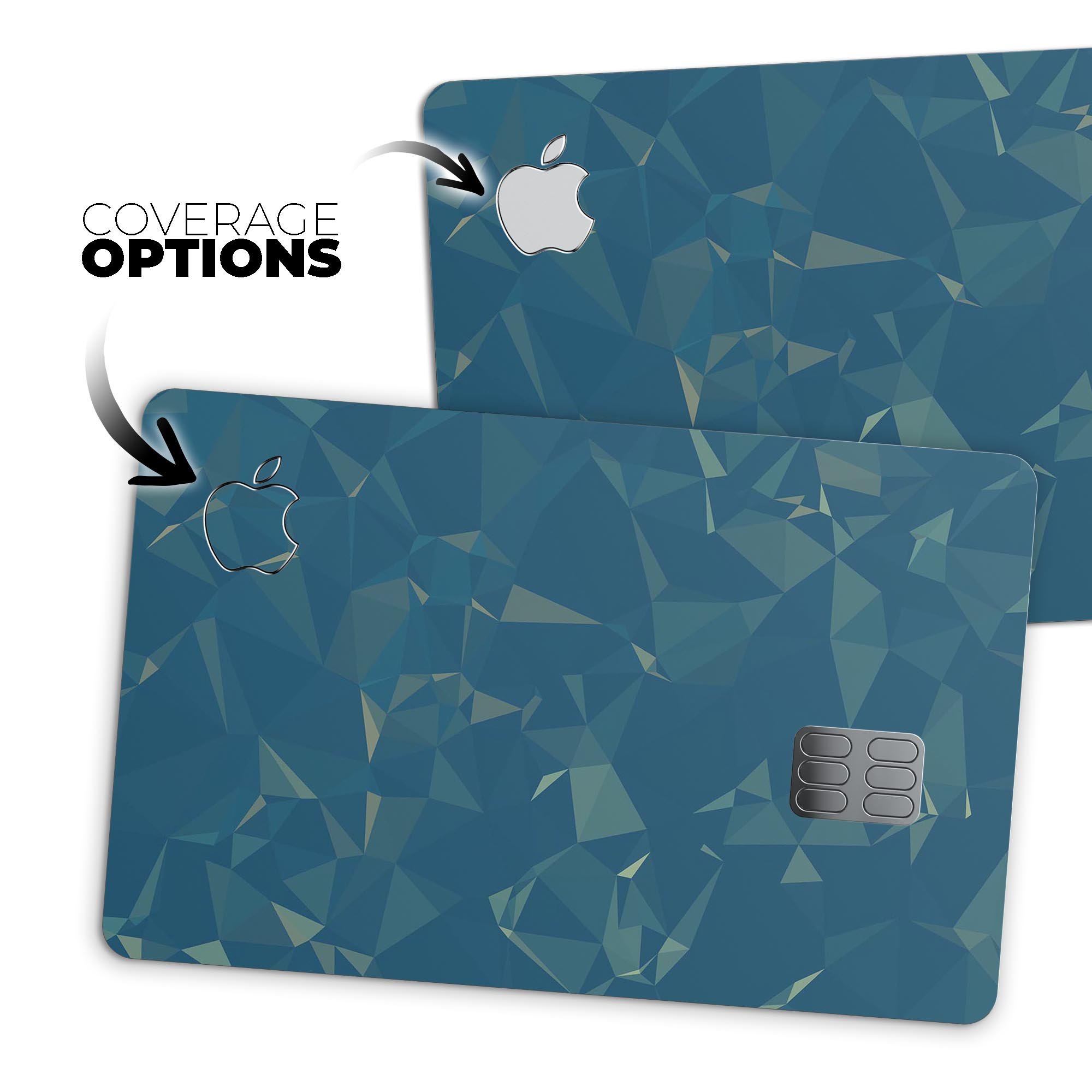 Blue Geometric V10 decal skin for Apple Card, showcasing a stylish geometric design with a premium finish.