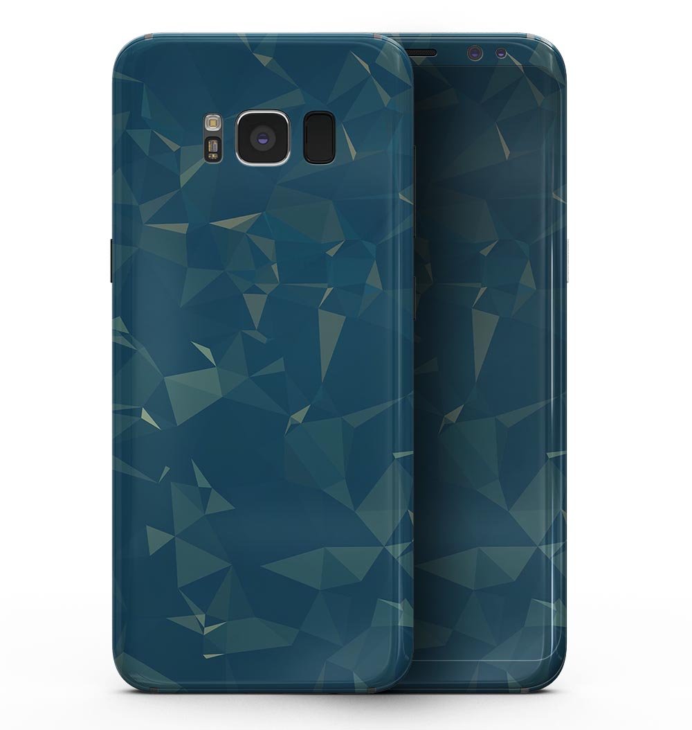 Blue Geometric V10 skin kit for Samsung Galaxy S8, showcasing a vibrant geometric design that adds style and protection.