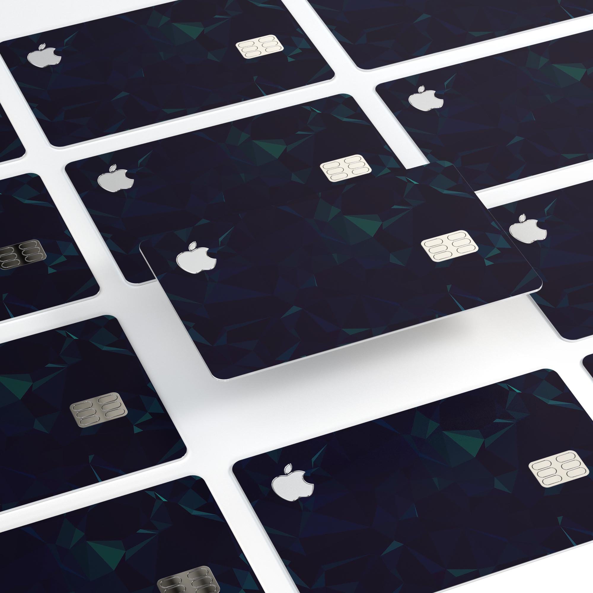 Blue Geometric V13 decal skin for Apple Card, showcasing a stylish geometric design with a premium finish.