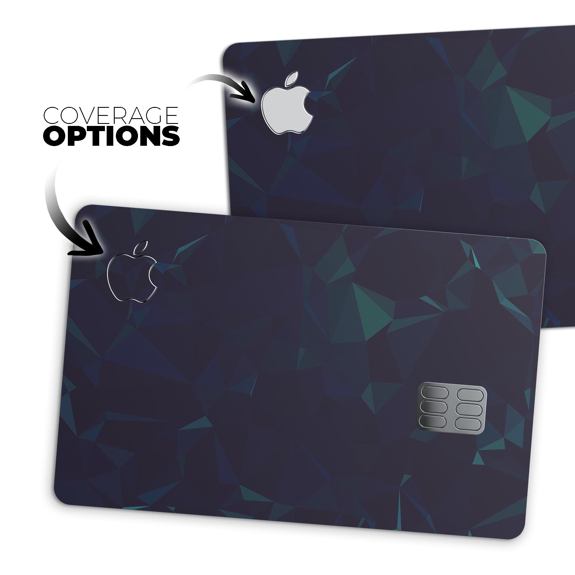 Blue Geometric V13 decal skin for Apple Card, showcasing a stylish geometric design with a premium finish.