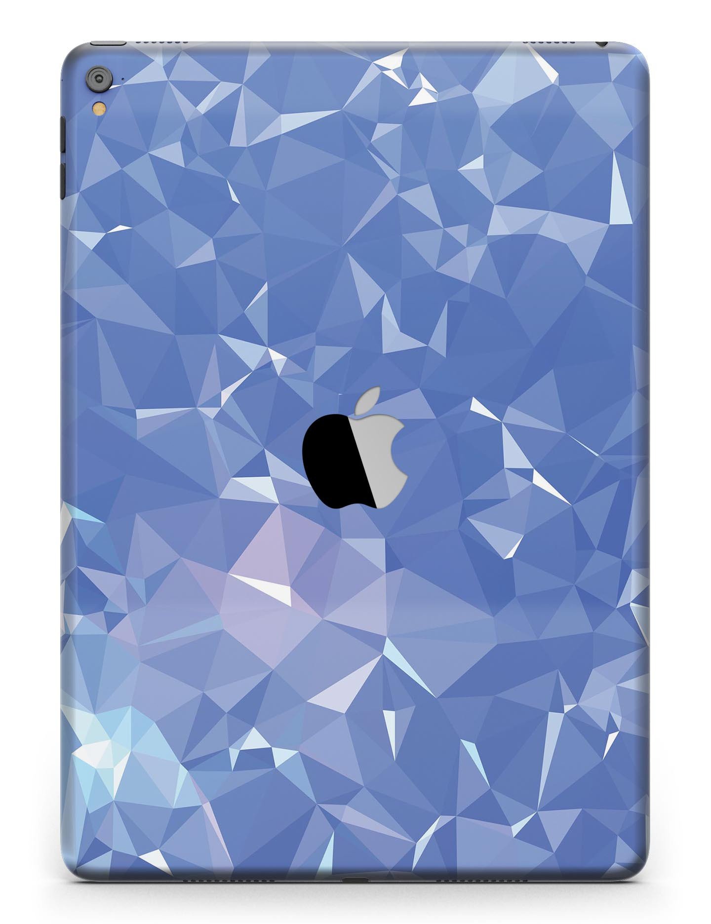 Blue Geometric V16 Full Body Skin for iPad Pro, showcasing vibrant geometric patterns and premium vinyl material.