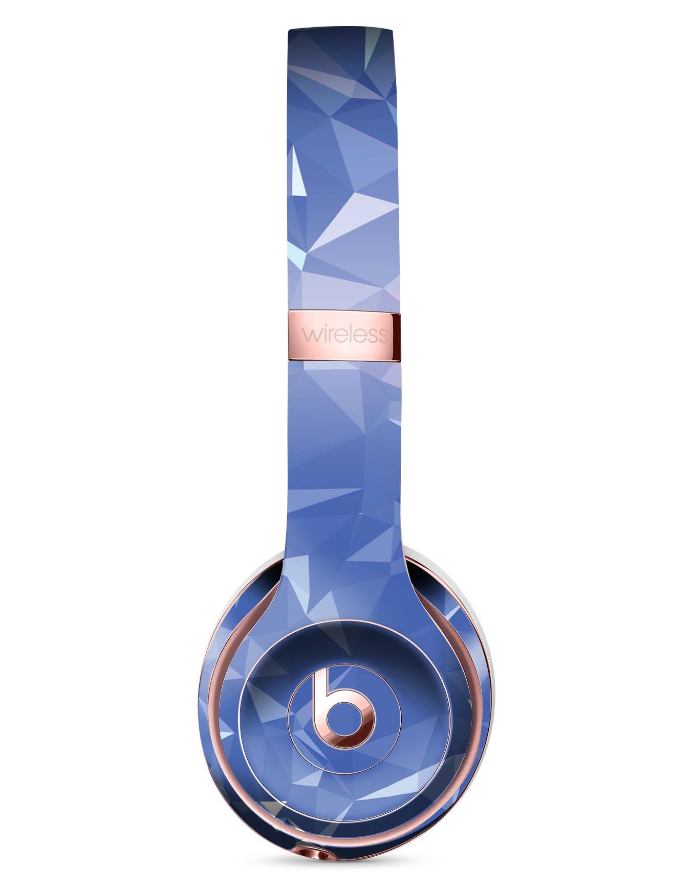 Blue Geometric V16 Full-Body Skin Kit for Beats by Dre Solo 3, showcasing vibrant geometric patterns and a sleek design.