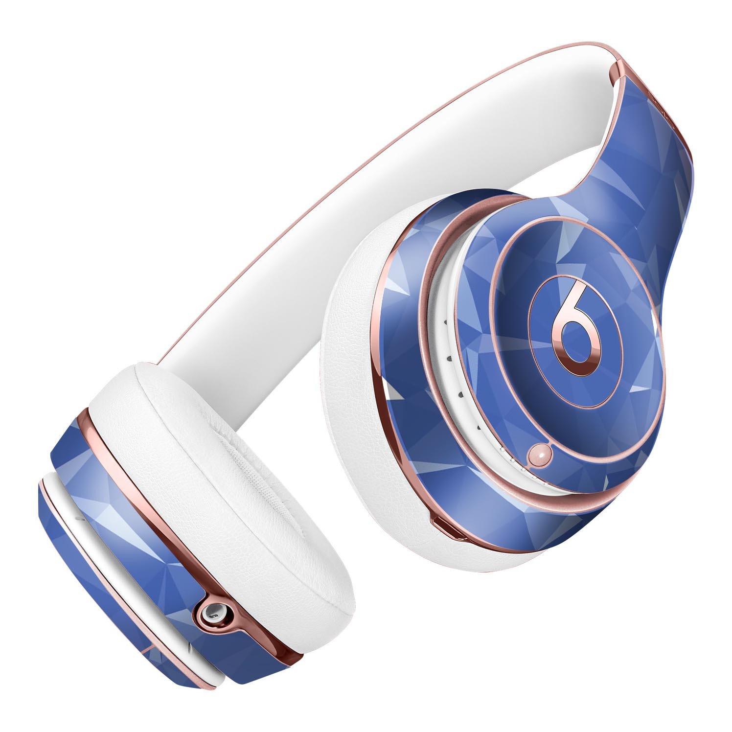 Blue Geometric V16 Full-Body Skin Kit for Beats by Dre Solo 3, showcasing vibrant geometric patterns and a sleek design.