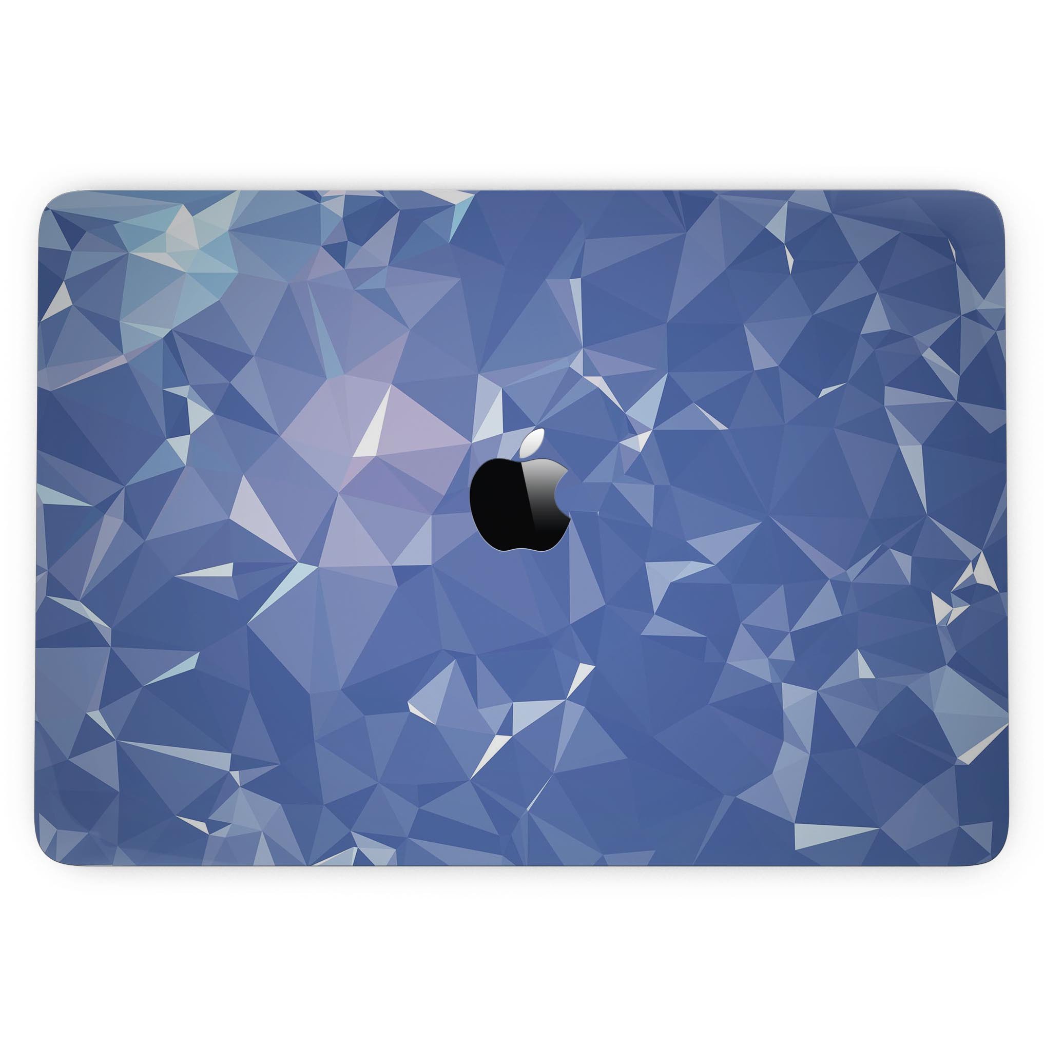 Blue Geometric V16 skin kit for MacBook Pro with Touch Bar, showcasing a vibrant geometric design on premium vinyl.