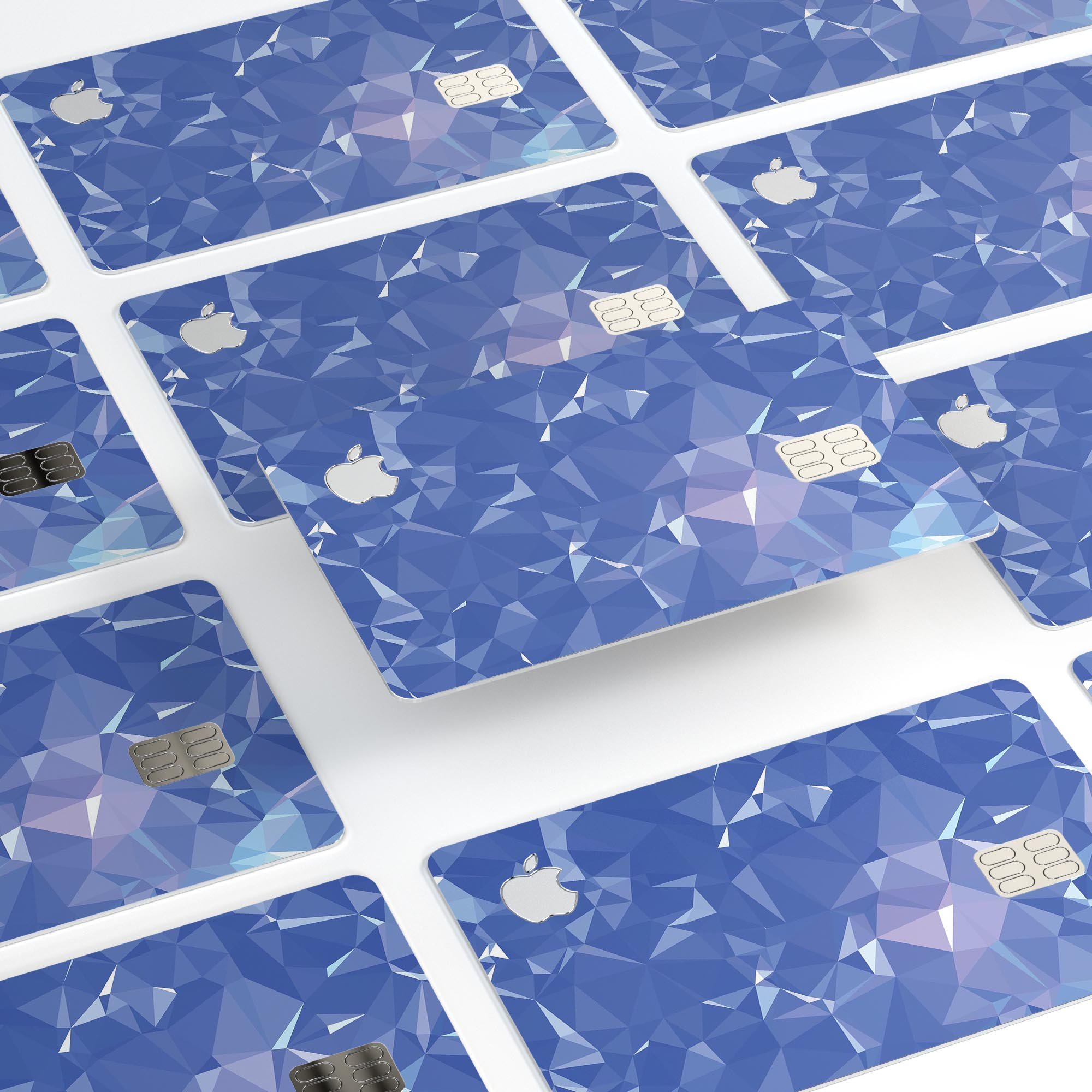 Blue Geometric V16 decal skin for Apple Card, showcasing a stylish geometric design with a premium finish.