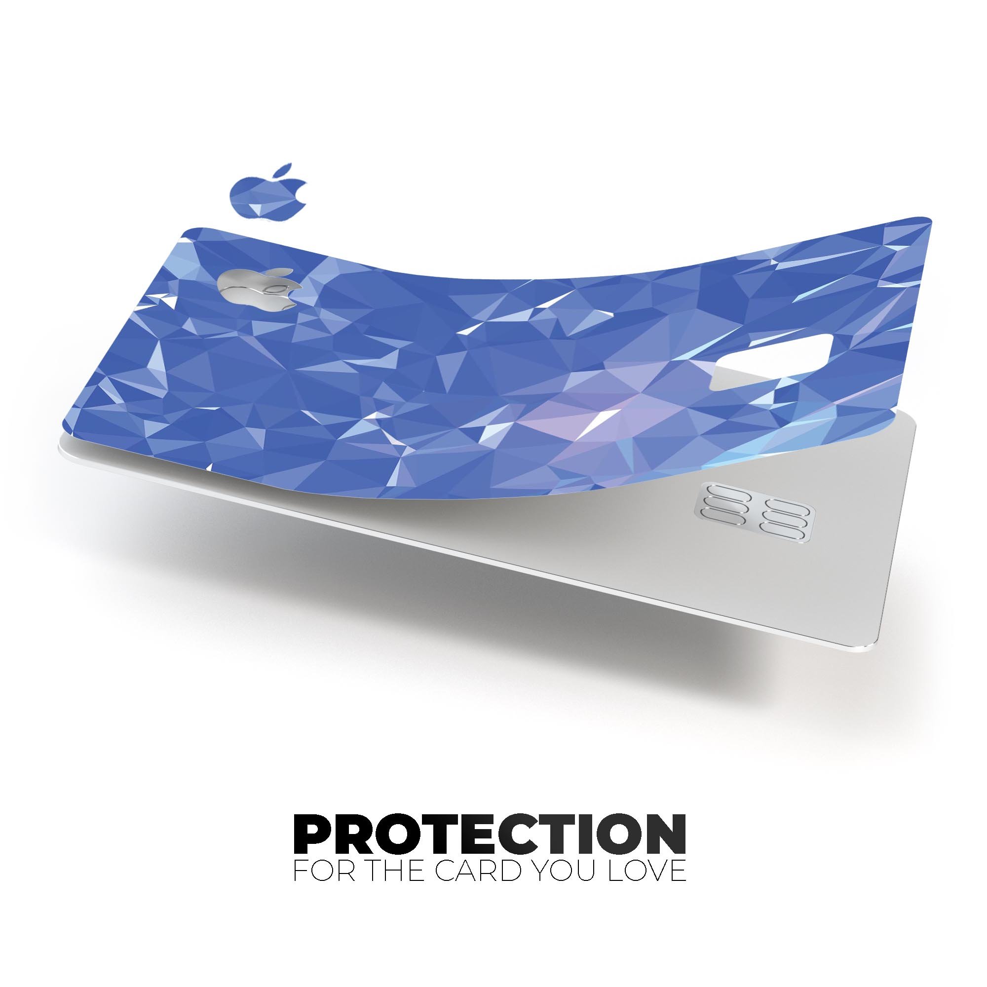 Blue Geometric V16 decal skin for Apple Card, showcasing a stylish geometric design with a premium finish.