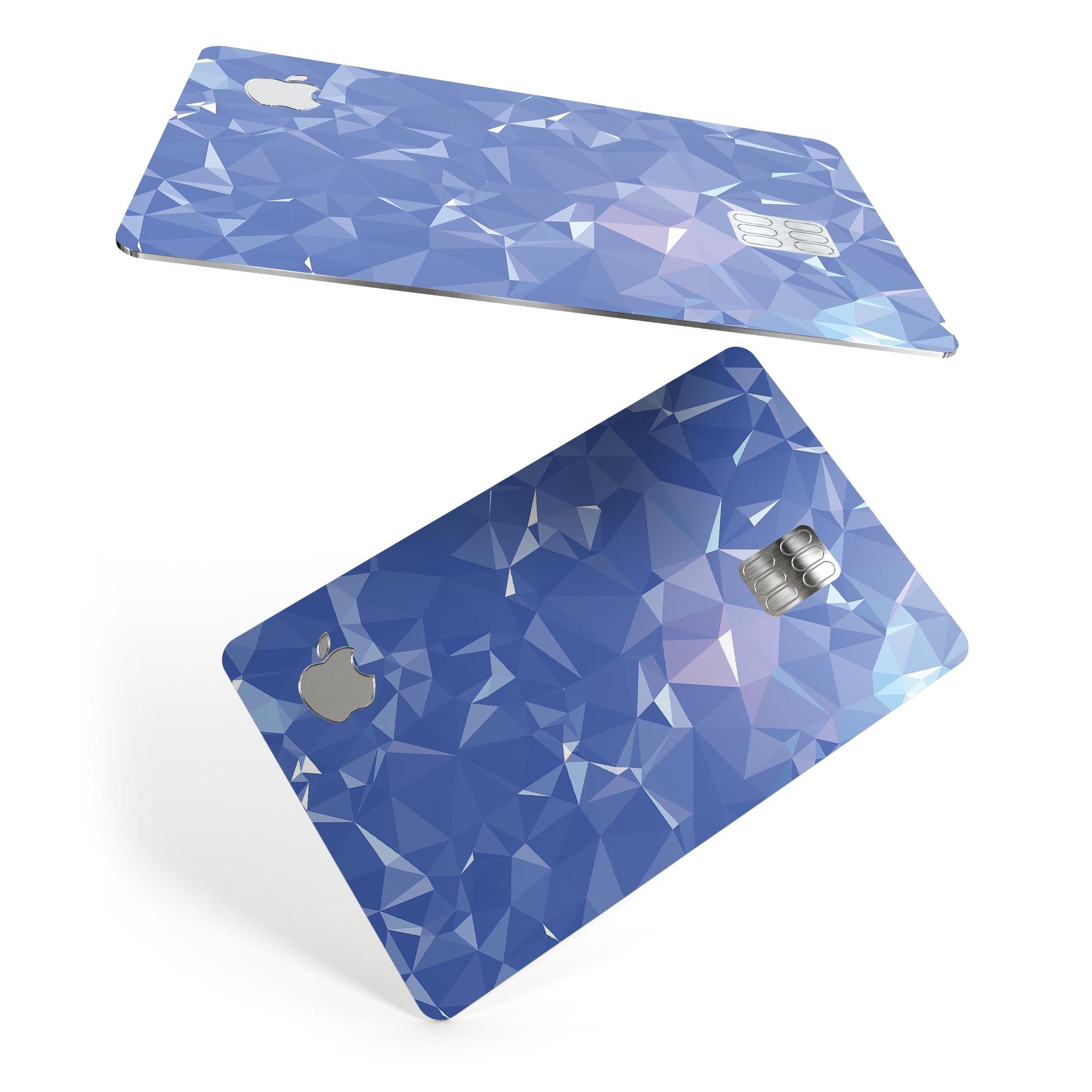 Blue Geometric V16 decal skin for Apple Card, showcasing a stylish geometric design with a premium finish.