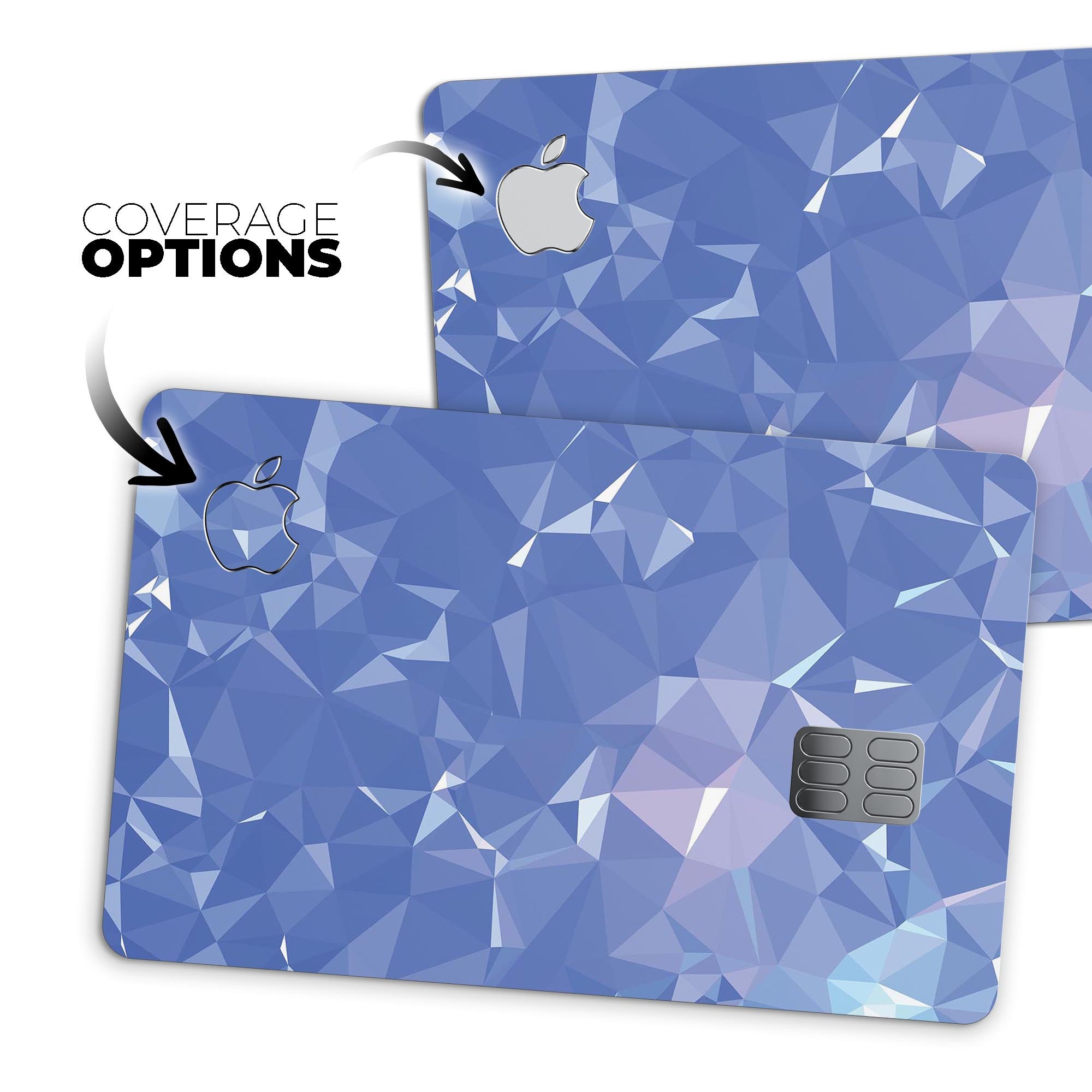 Blue Geometric V16 decal skin for Apple Card, showcasing a stylish geometric design with a premium finish.