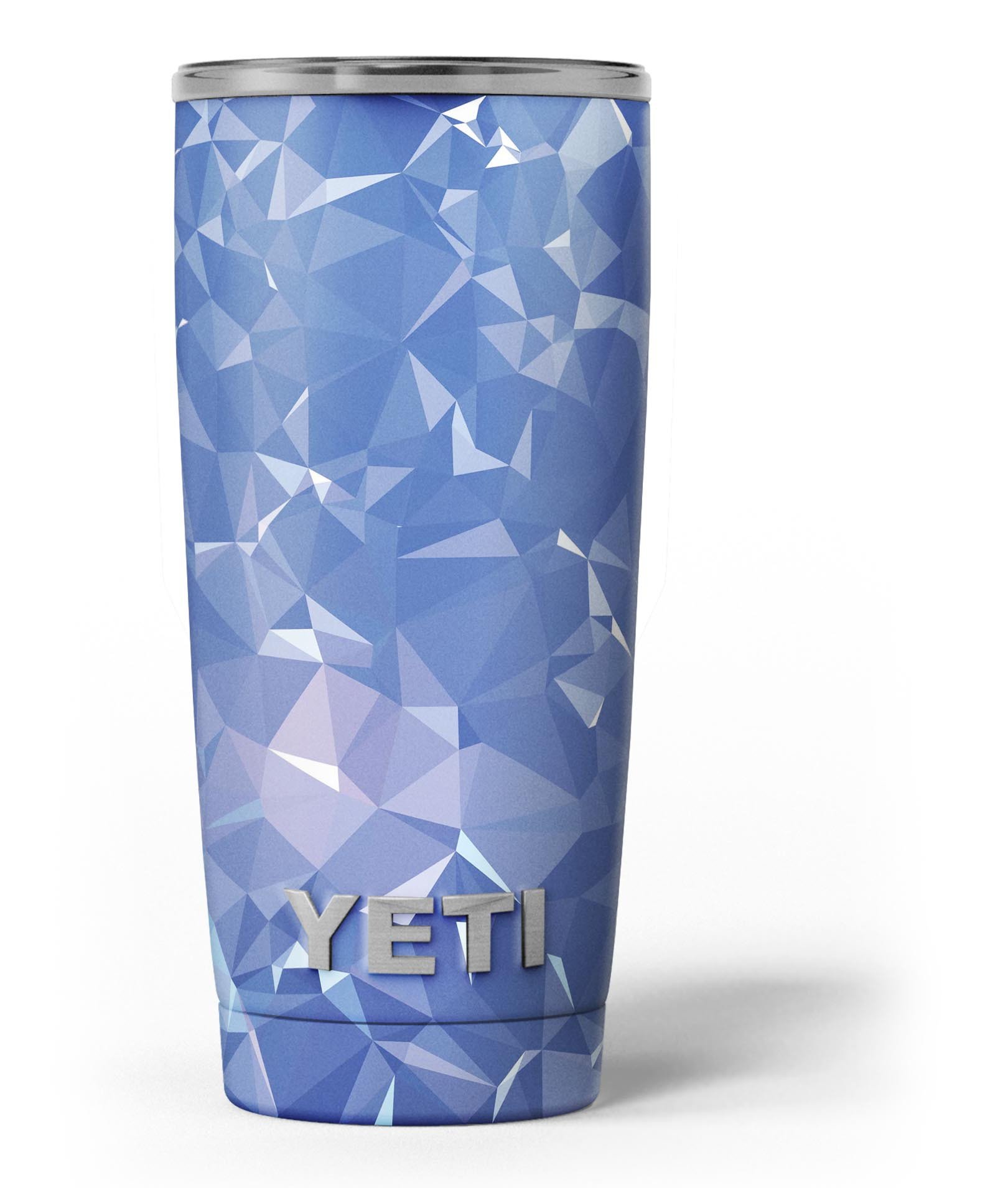 Blue Geometric V16 skin decal vinyl wrap kit for Yeti Coolers, showcasing a stylish geometric design and premium vinyl material.