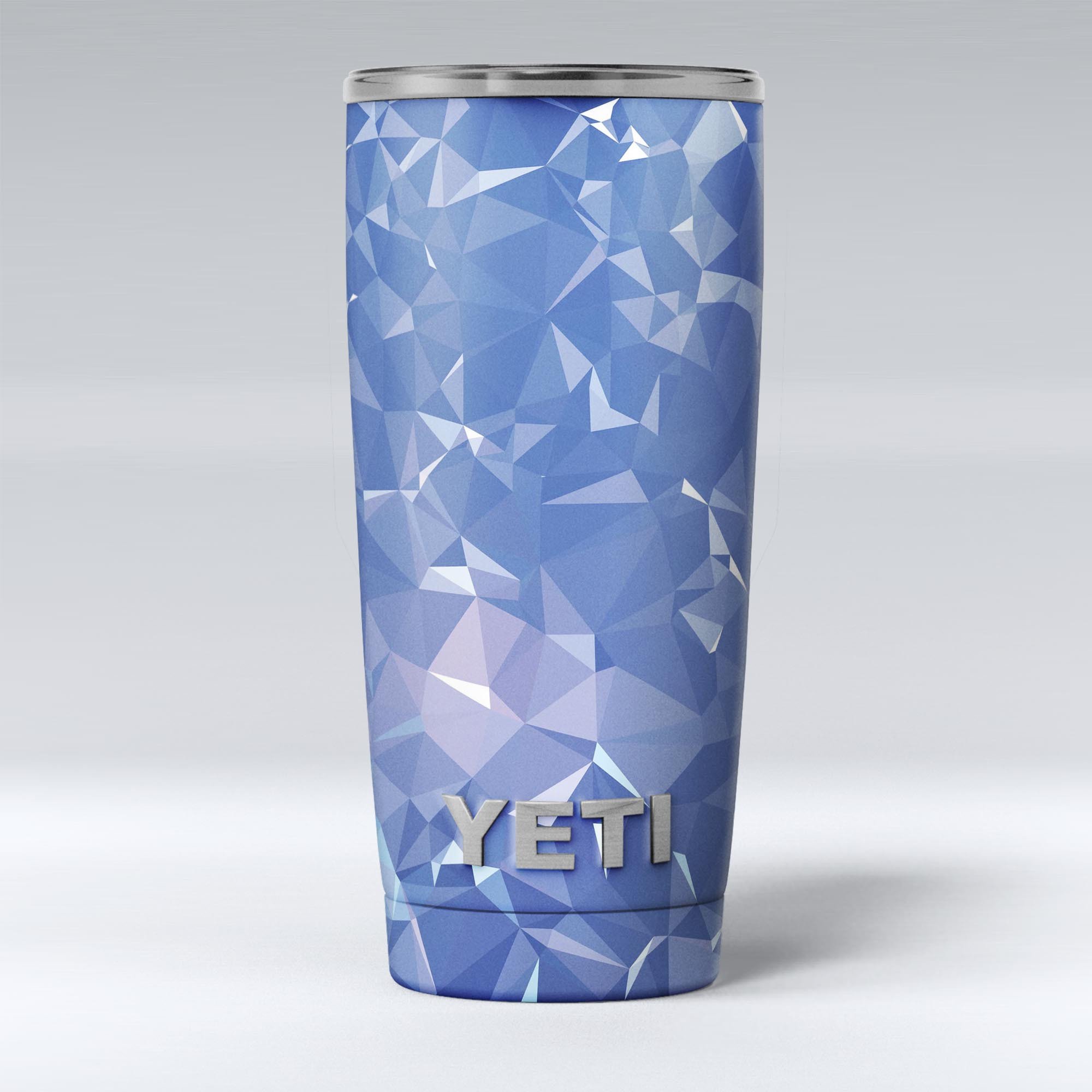 Blue Geometric V16 skin decal vinyl wrap kit for Yeti Coolers, showcasing a stylish geometric design and premium vinyl material.