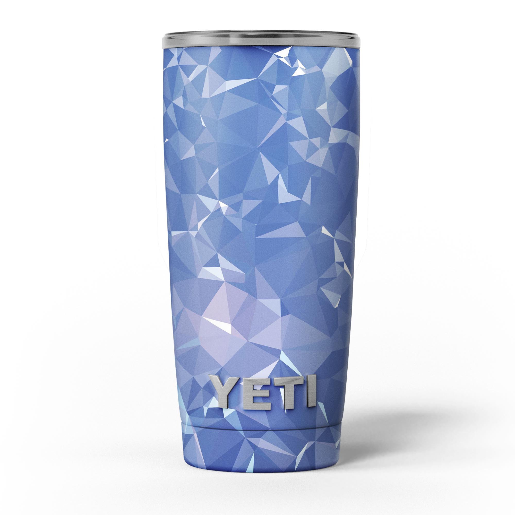 Blue Geometric V16 skin decal vinyl wrap kit for Yeti Coolers, showcasing a stylish geometric design and premium vinyl material.