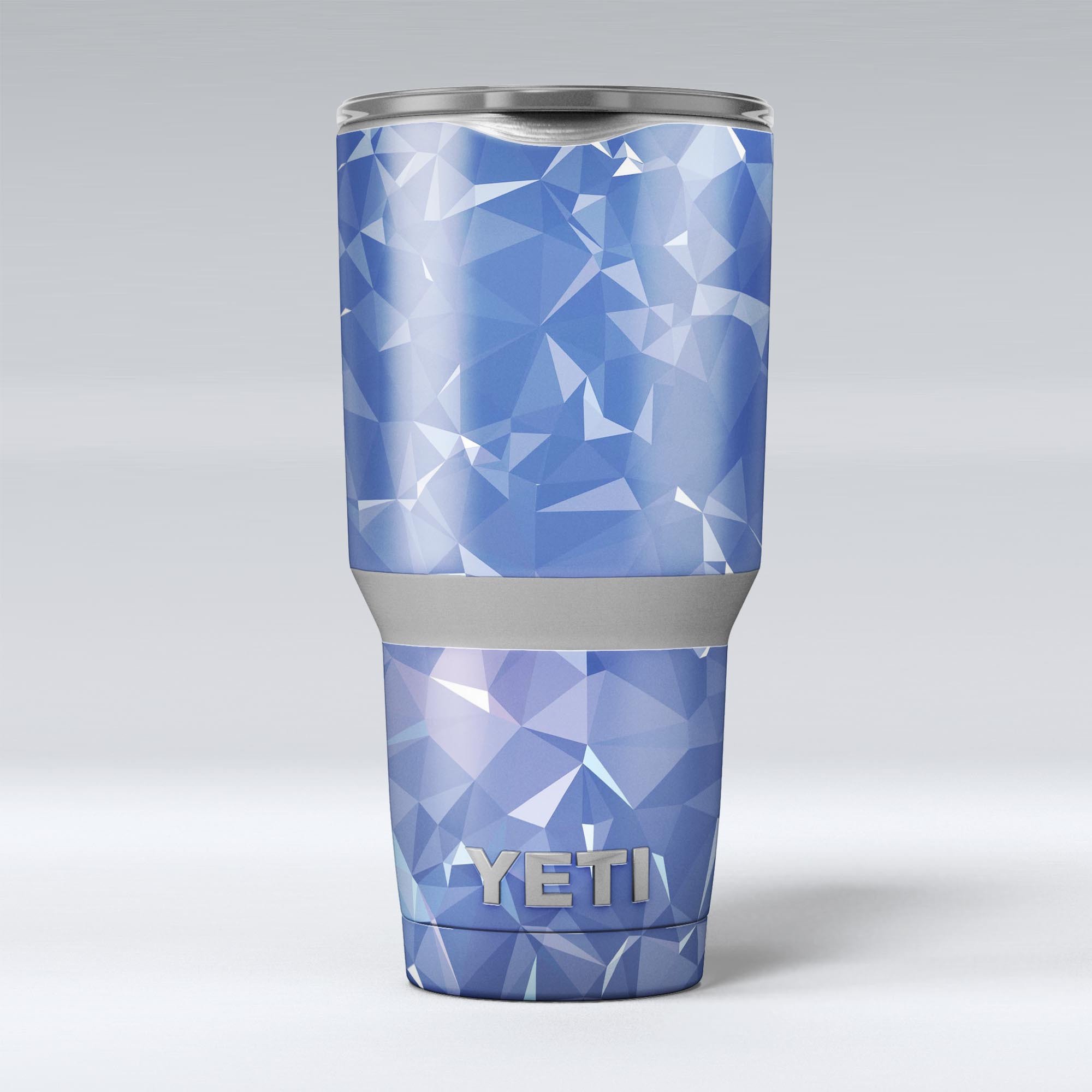 Blue Geometric V16 skin decal vinyl wrap kit for Yeti Coolers, showcasing a stylish geometric design and premium vinyl material.