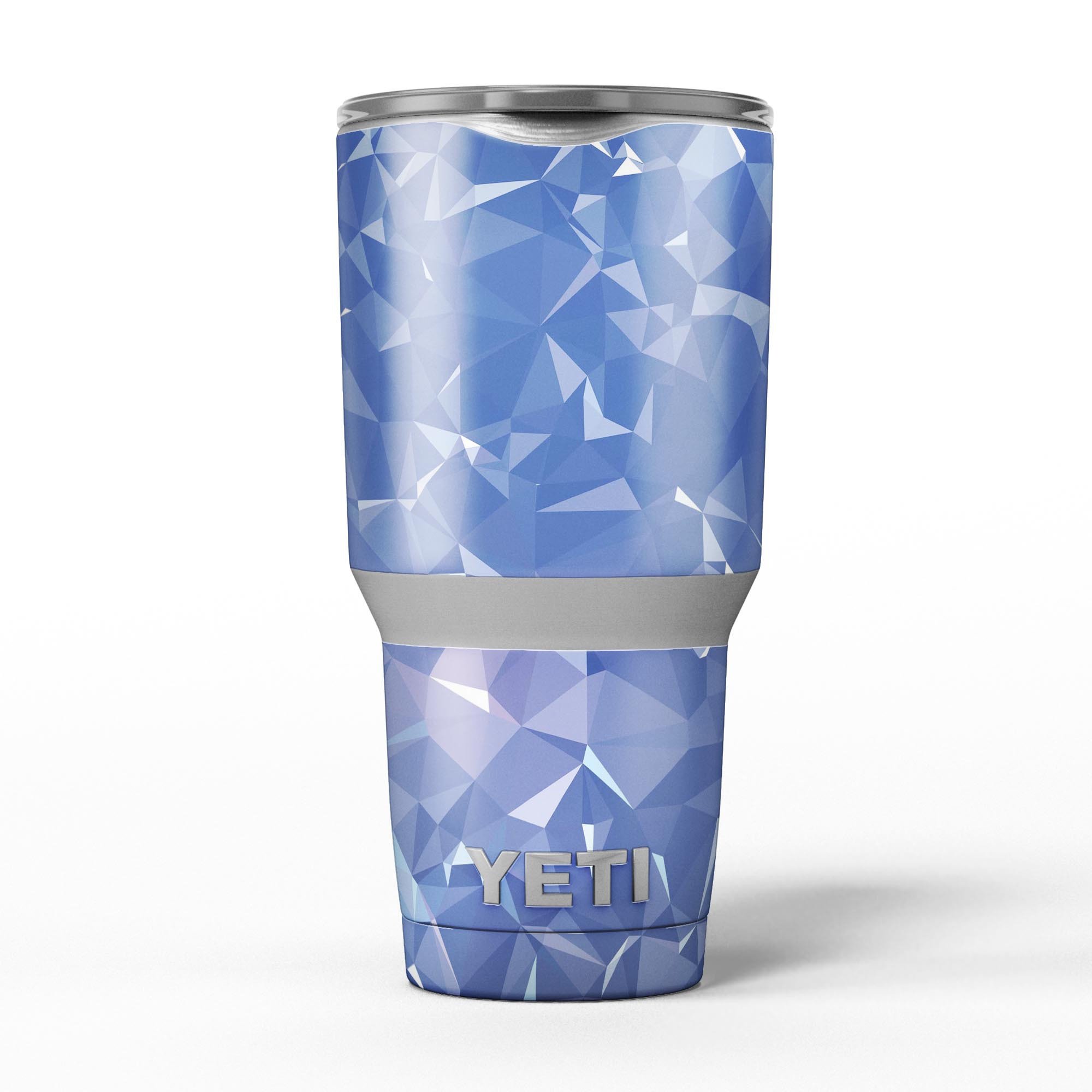 Blue Geometric V16 skin decal vinyl wrap kit for Yeti Coolers, showcasing a stylish geometric design and premium vinyl material.