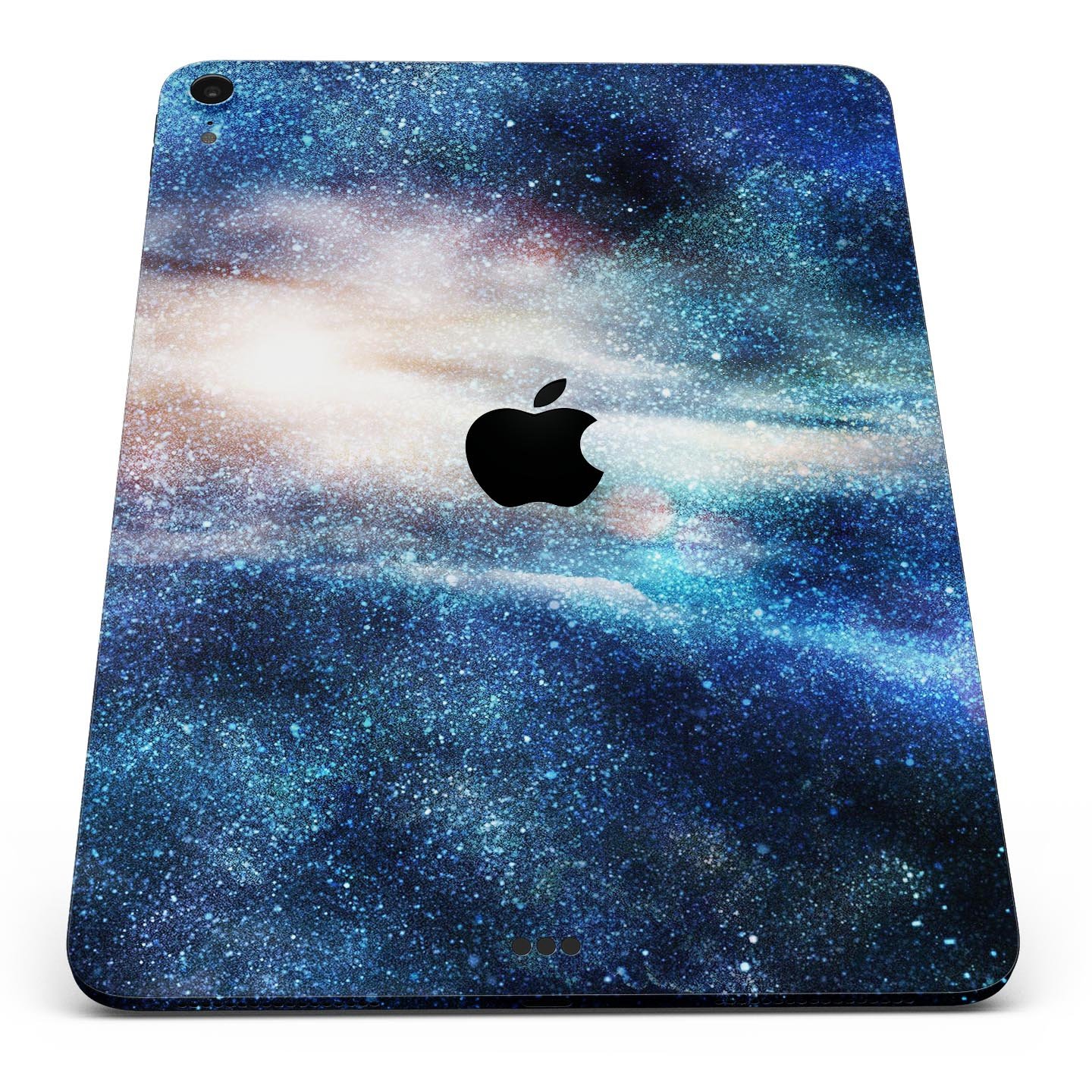 Blue and gold glowing star-wave full body skin decal for Apple devices, showcasing a vibrant design with ultra-thin protection.