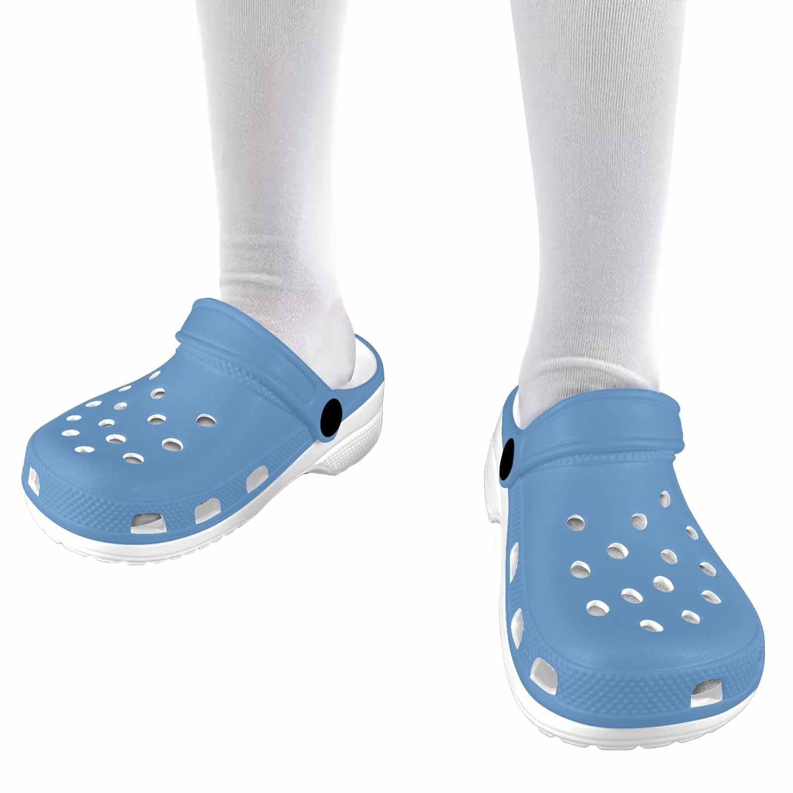 Blue Gray Clogs for Youth featuring a lightweight design, breathable material, and cushioned sole, perfect for active kids.