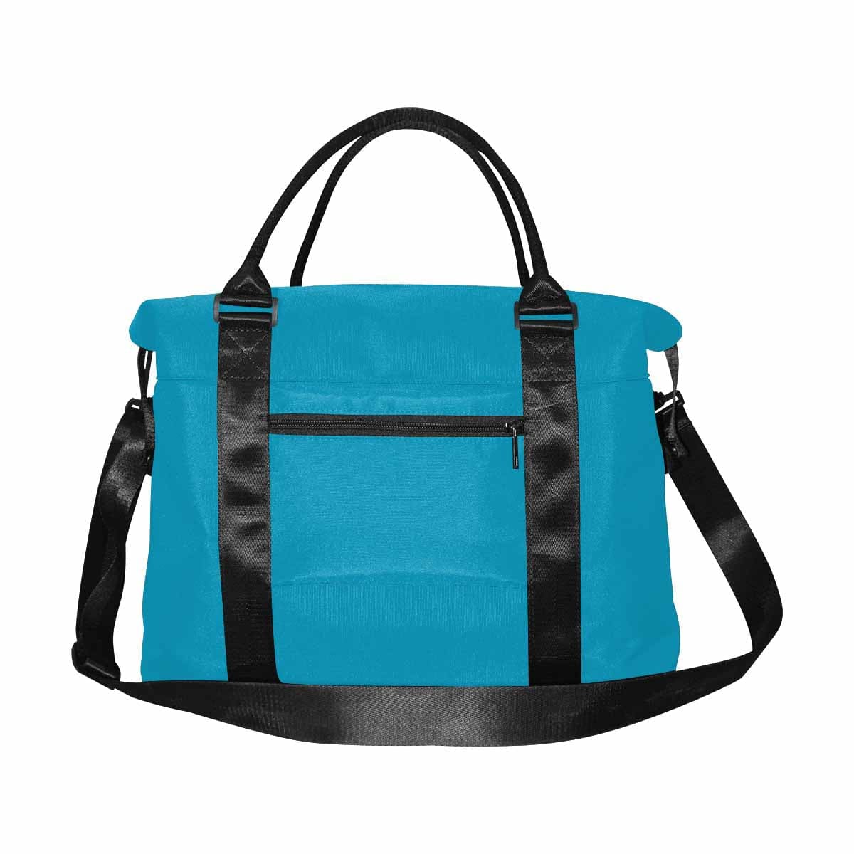 A large blue green duffel bag made from durable oxford fabric, featuring handles and an adjustable strap, ideal for travel and daily use.