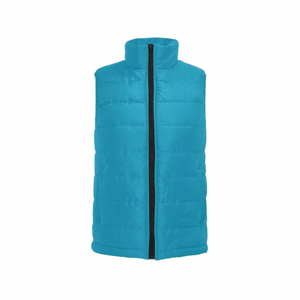 Blue Green Men's Padded Vest featuring a quilted design, zipper closure, and lightweight material, perfect for layering in cool weather.