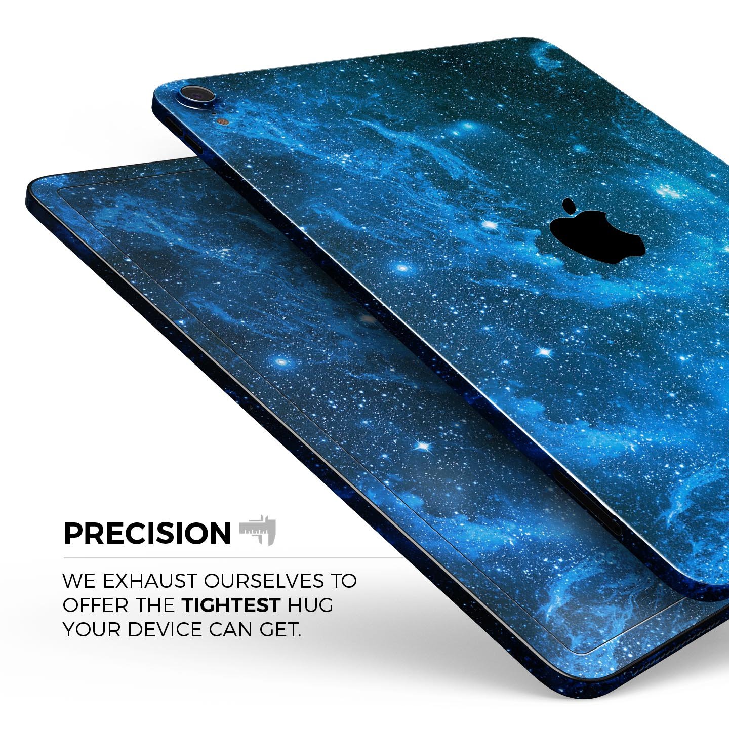 Blue Hue Nebula skin decal for Apple iPad Pro 12.9", showcasing vibrant cosmic design and premium finish.