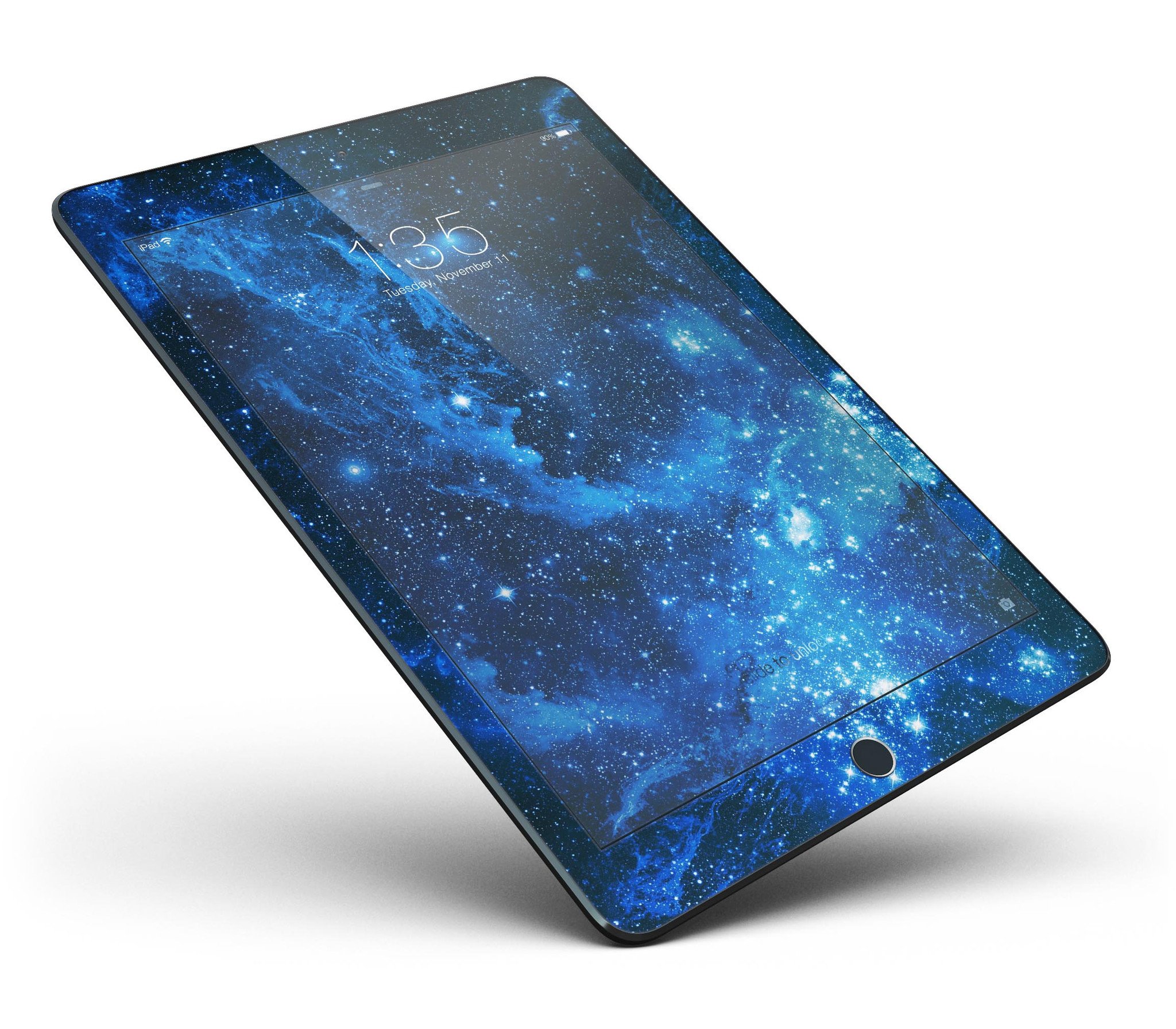 Blue Hue Nebula Full Body Skin for iPad Pro, showcasing vibrant colors and sleek design.