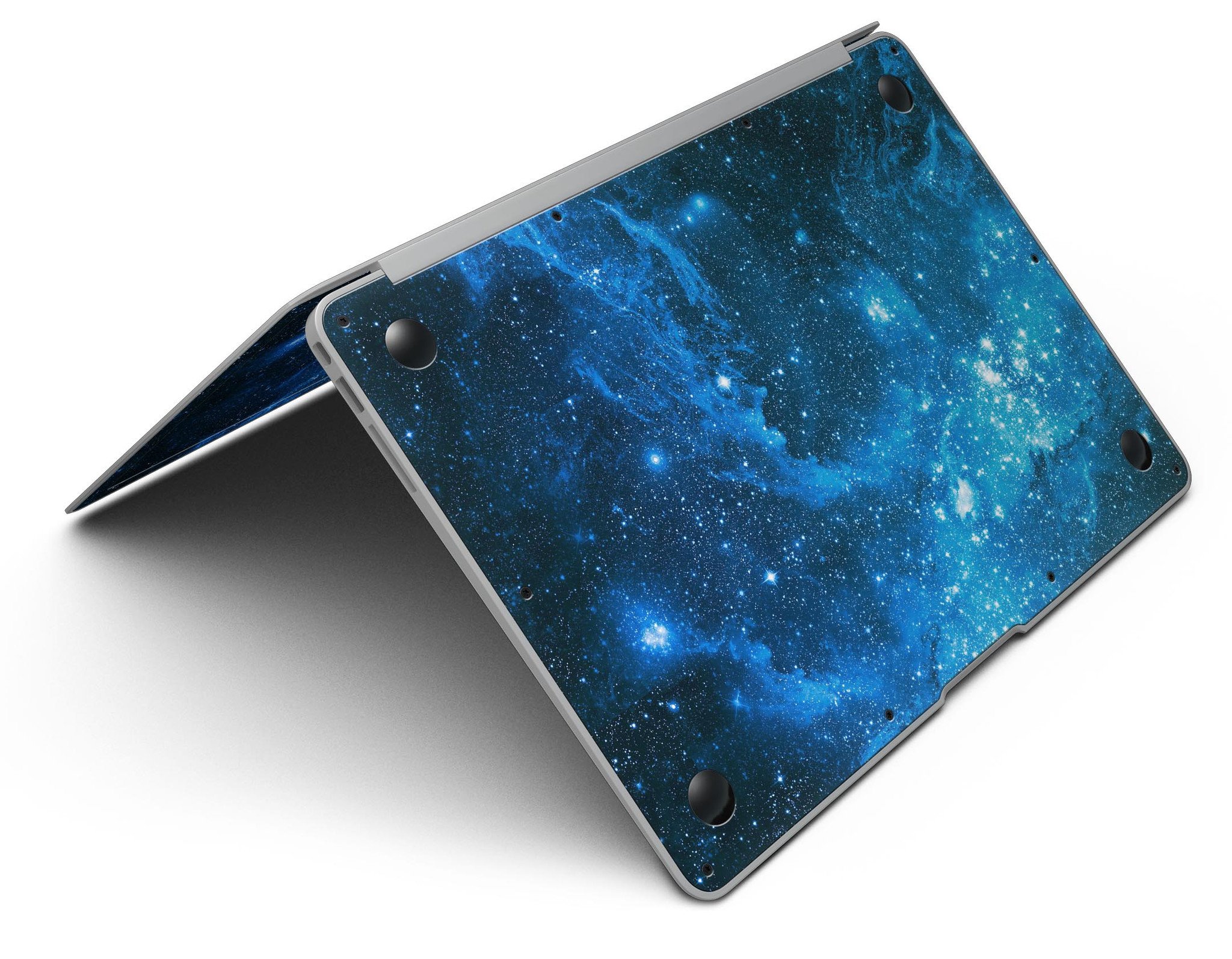 Blue Hue Nebula MacBook Air Skin Kit showcasing vibrant colors and sleek design.