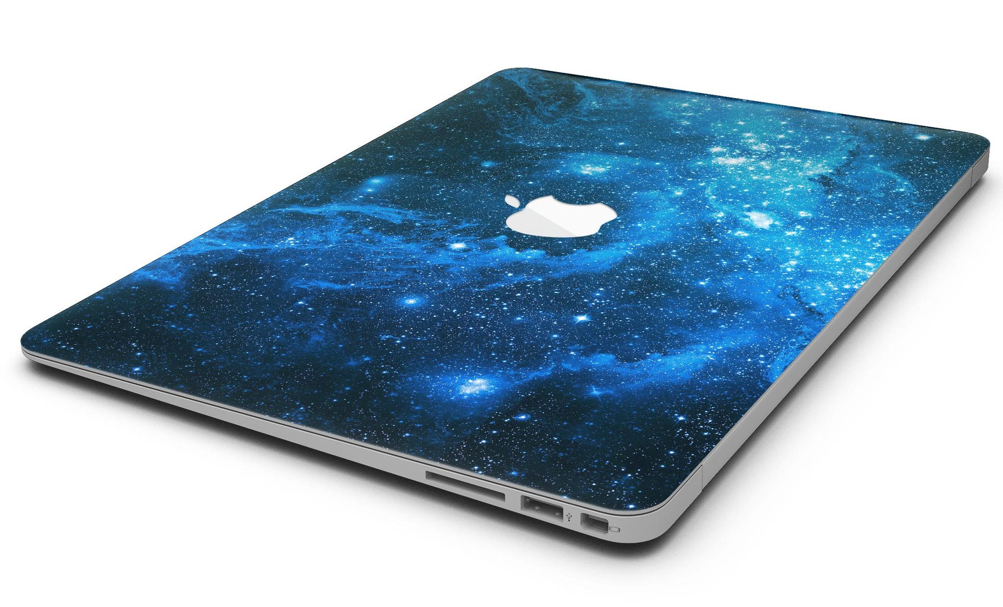 Blue Hue Nebula MacBook Air Skin Kit showcasing vibrant colors and sleek design.