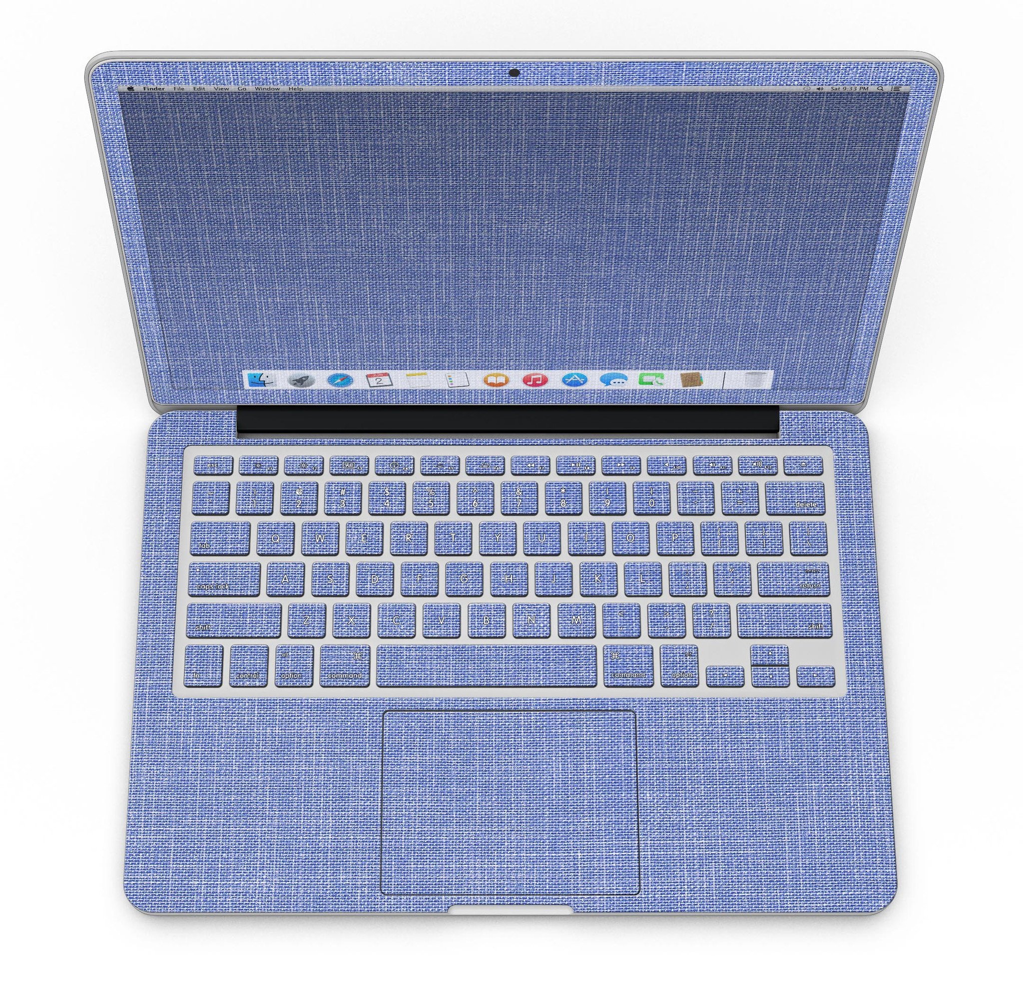 Blue Jean Overall Pattern skin for MacBook Pro with Retina Display, showcasing stylish denim design and precise cut for perfect fit.