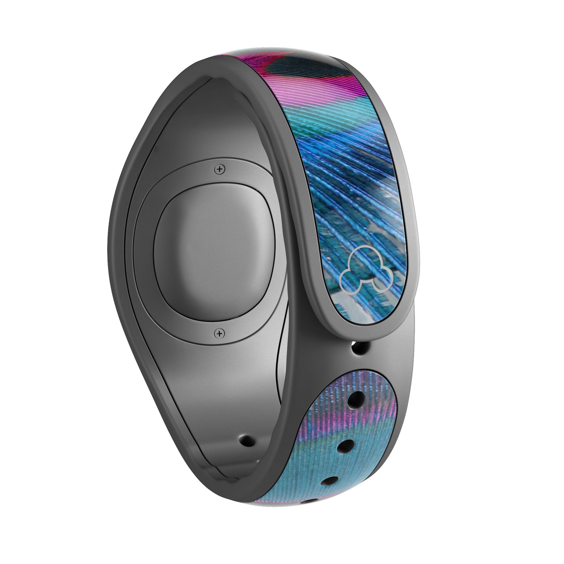 Blue Peacock decal skin wrap kit designed for Disney Magic Band, showcasing vibrant colors and intricate peacock design.