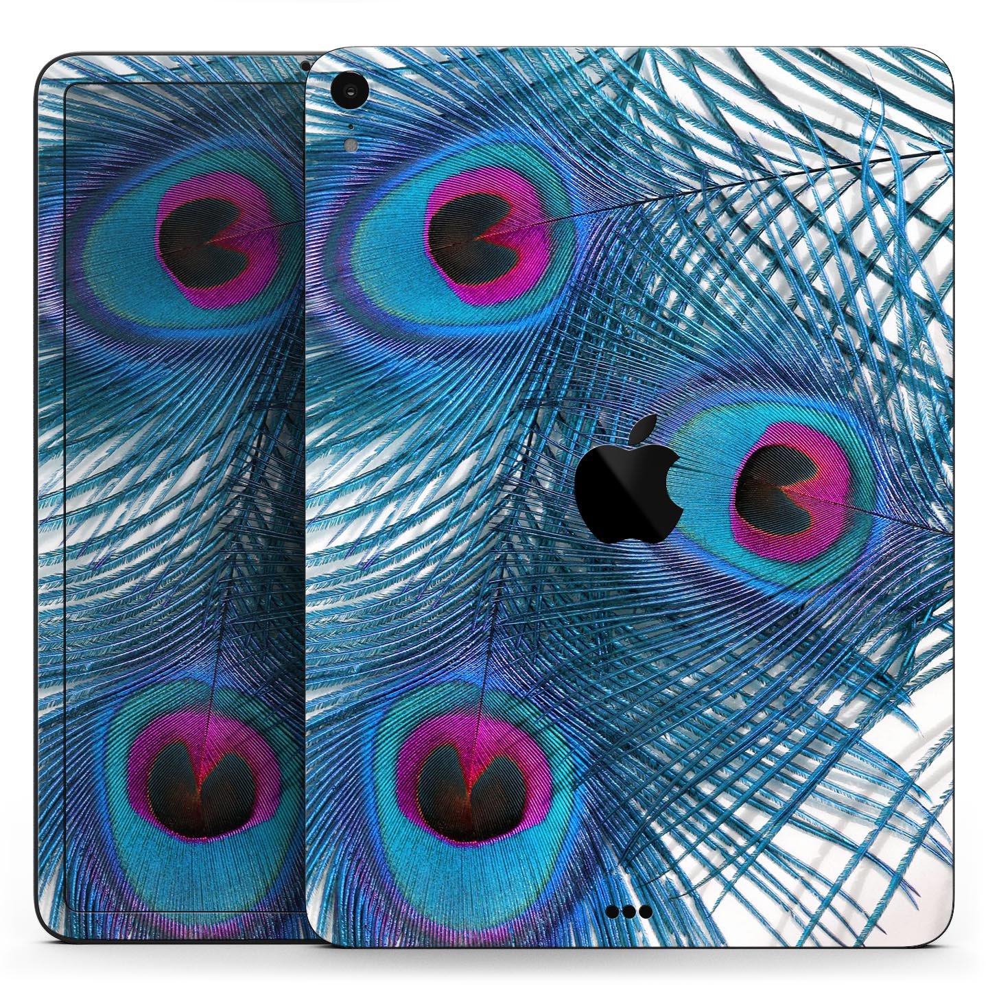 Blue Peacock full body skin decal for Apple iPad Pro, showcasing vibrant colors and premium 3M material for protection.