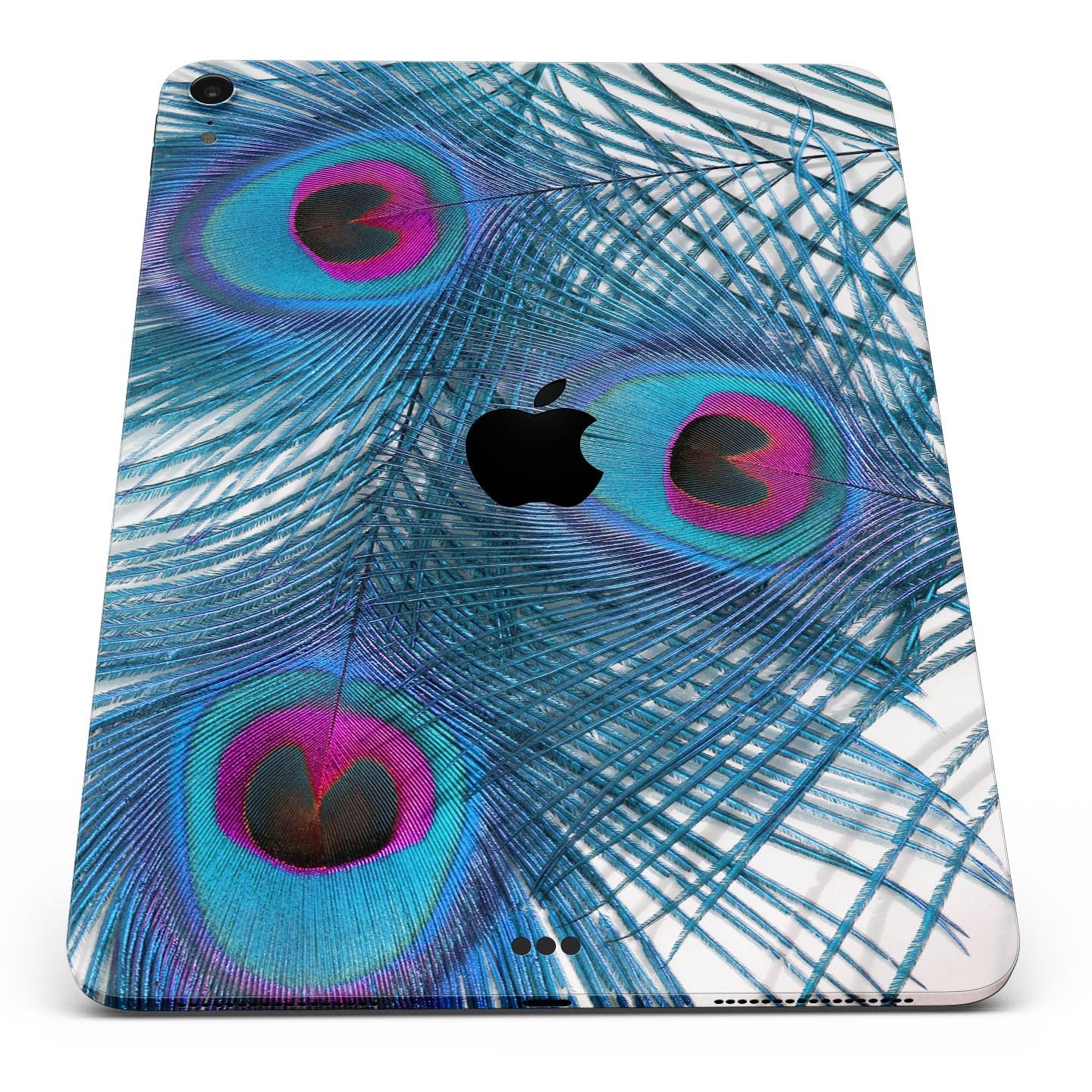 Blue Peacock full body skin decal for Apple iPad Pro, showcasing vibrant colors and premium 3M material for protection.