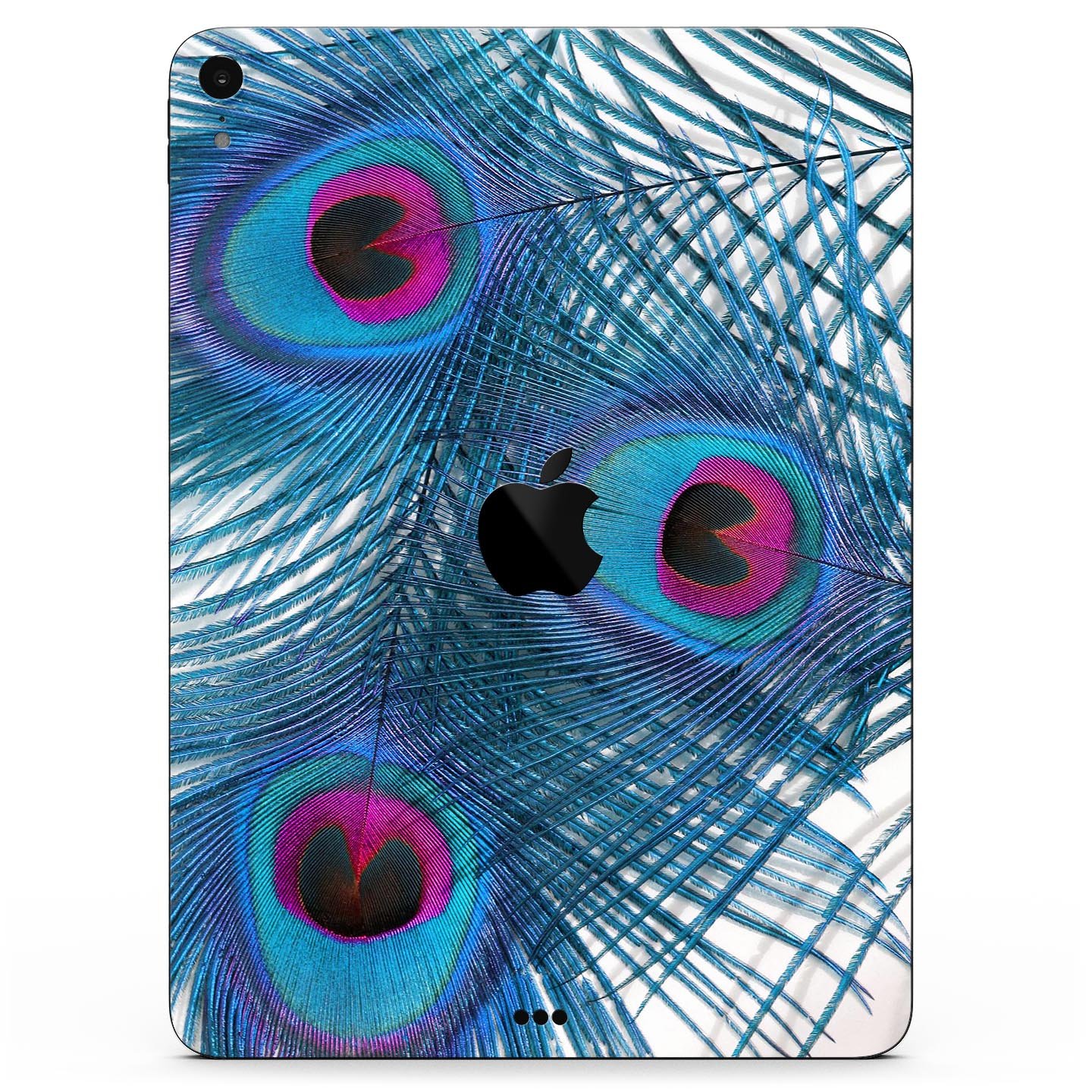 Blue Peacock full body skin decal for Apple iPad Pro, showcasing vibrant colors and premium 3M material for protection.