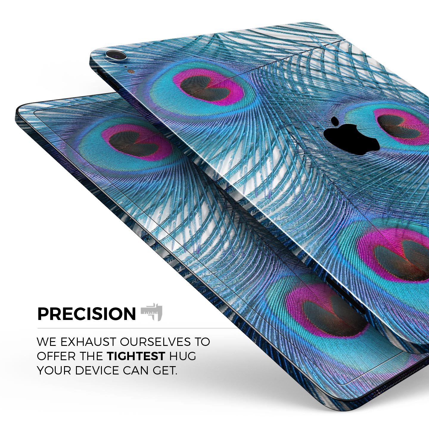 Blue Peacock full body skin decal for Apple iPad Pro, showcasing vibrant colors and premium 3M material for protection.