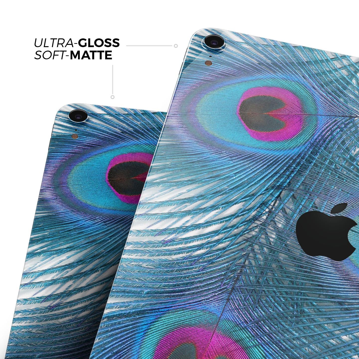 Blue Peacock full body skin decal for Apple iPad Pro, showcasing vibrant colors and premium 3M material for protection.