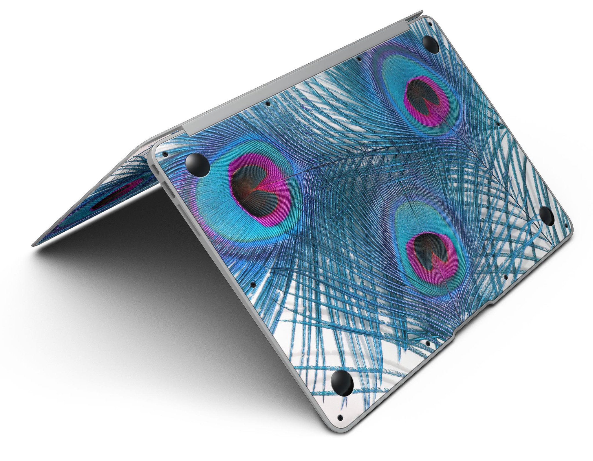 Blue Peacock MacBook Air Skin Kit showcasing vibrant peacock design on premium vinyl.