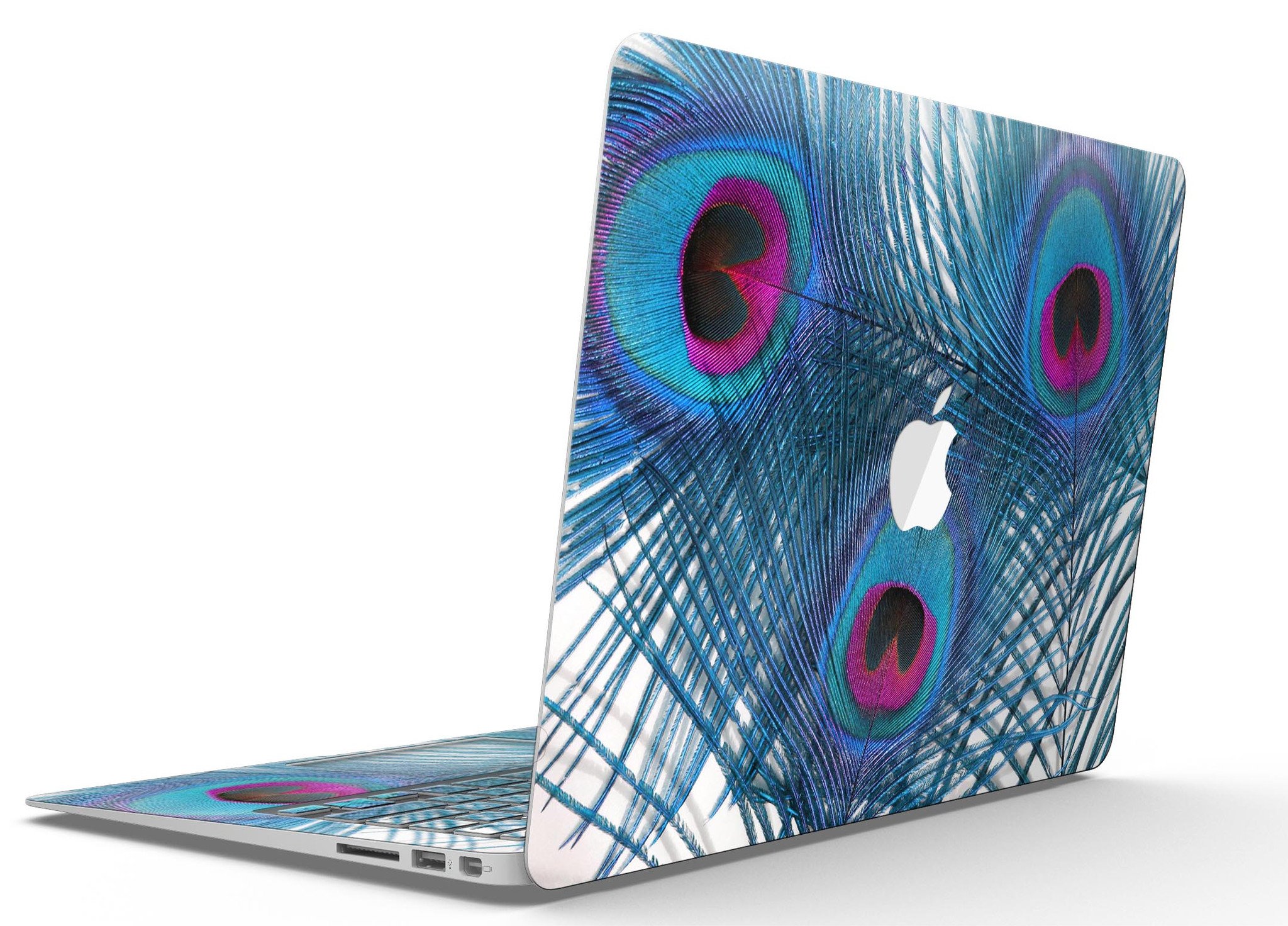 Blue Peacock MacBook Air Skin Kit showcasing vibrant peacock design on premium vinyl.