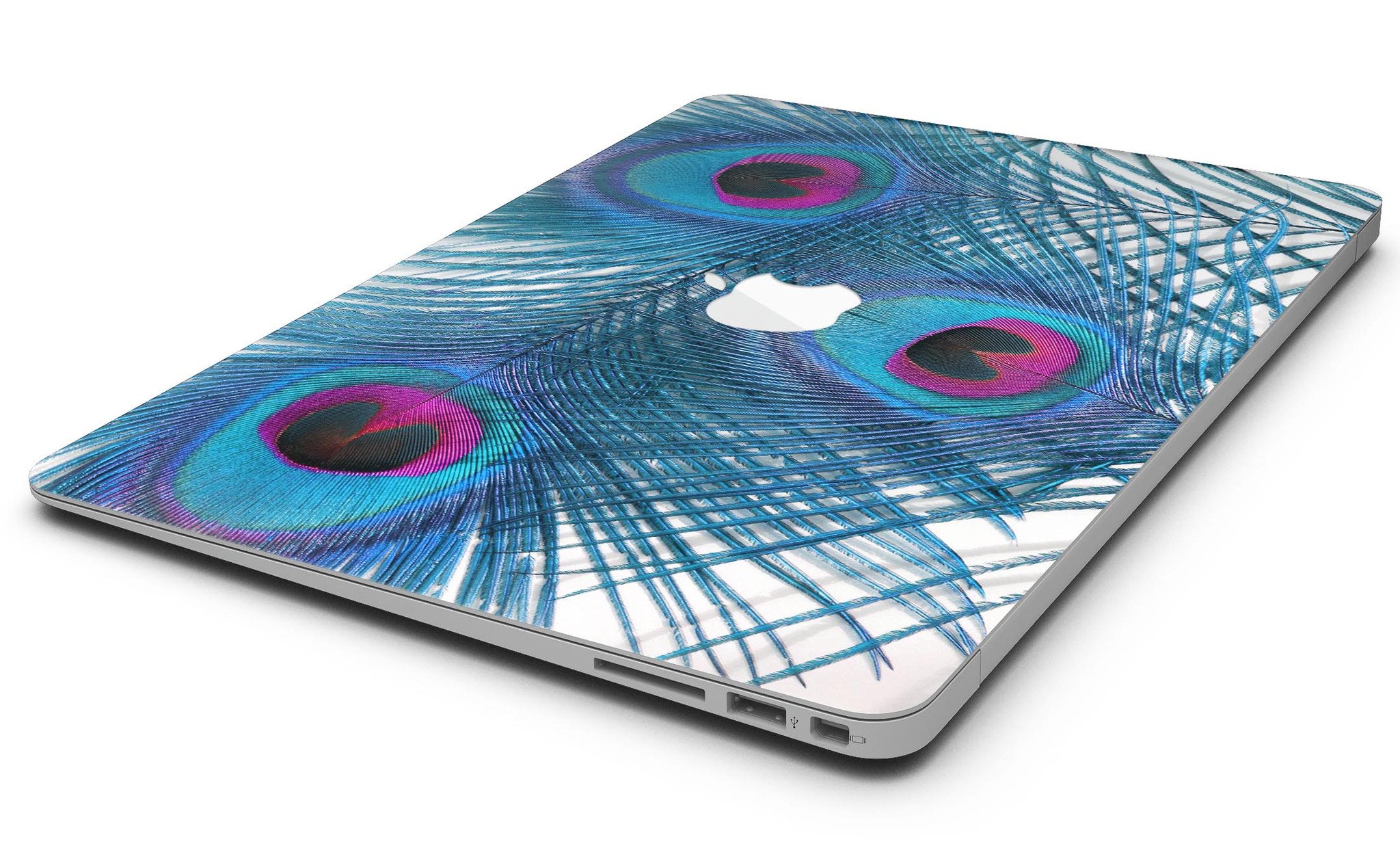 Blue Peacock MacBook Air Skin Kit showcasing vibrant peacock design on premium vinyl.